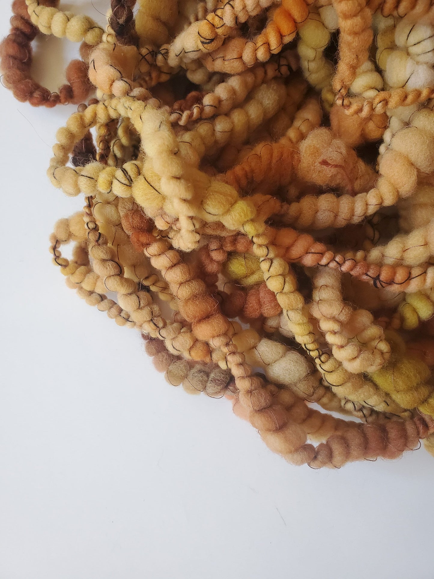 PUMPKIN BREW 6yrds, Handspun Art Yarn, Weaving and Fiber Arts, Scrap Yarn, Yarn
