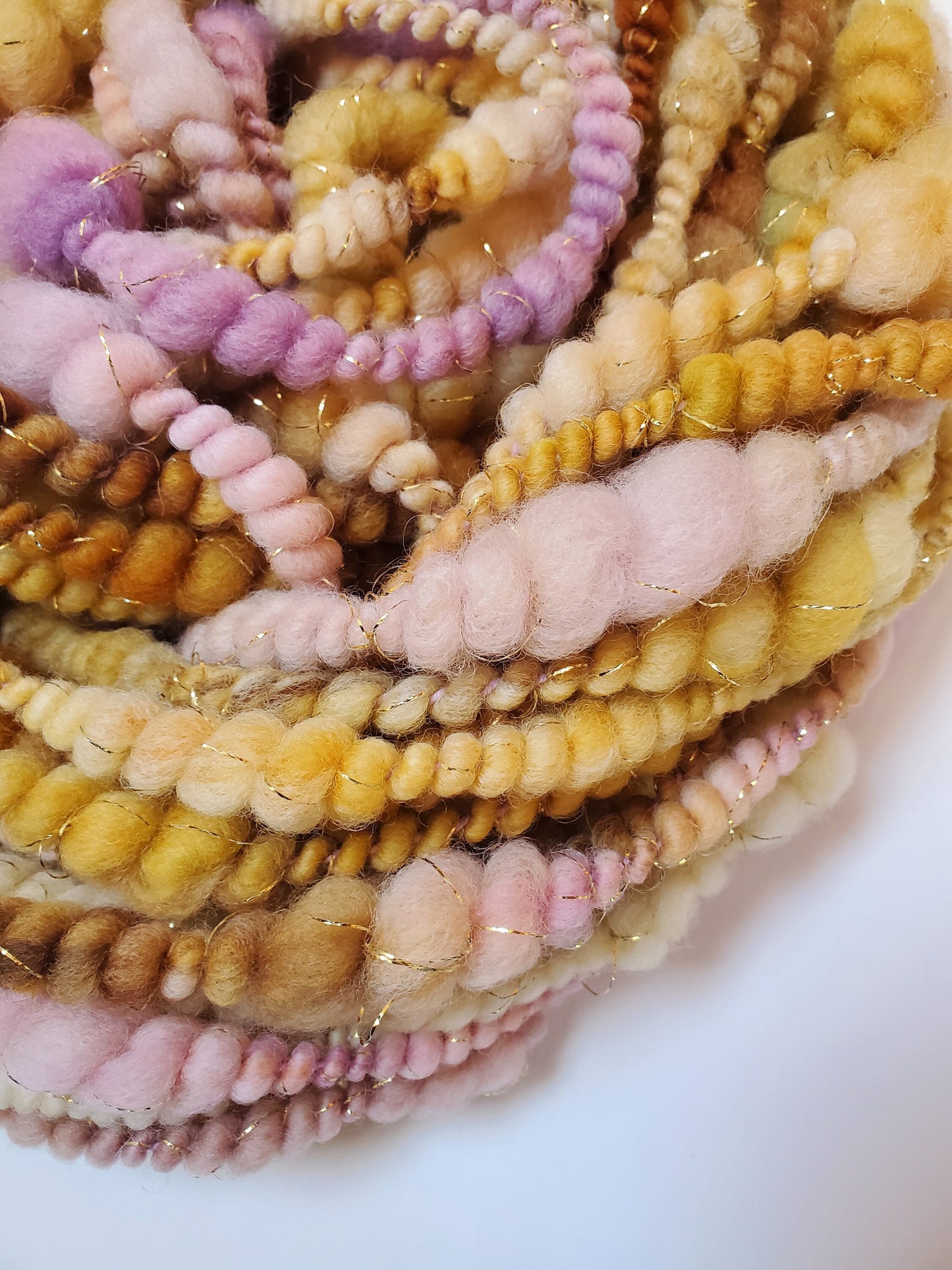 SWEET PEA 8yrds, Handspun Art Yarn, Weaving and Fiber Arts, Scrap Yarn, Yarn