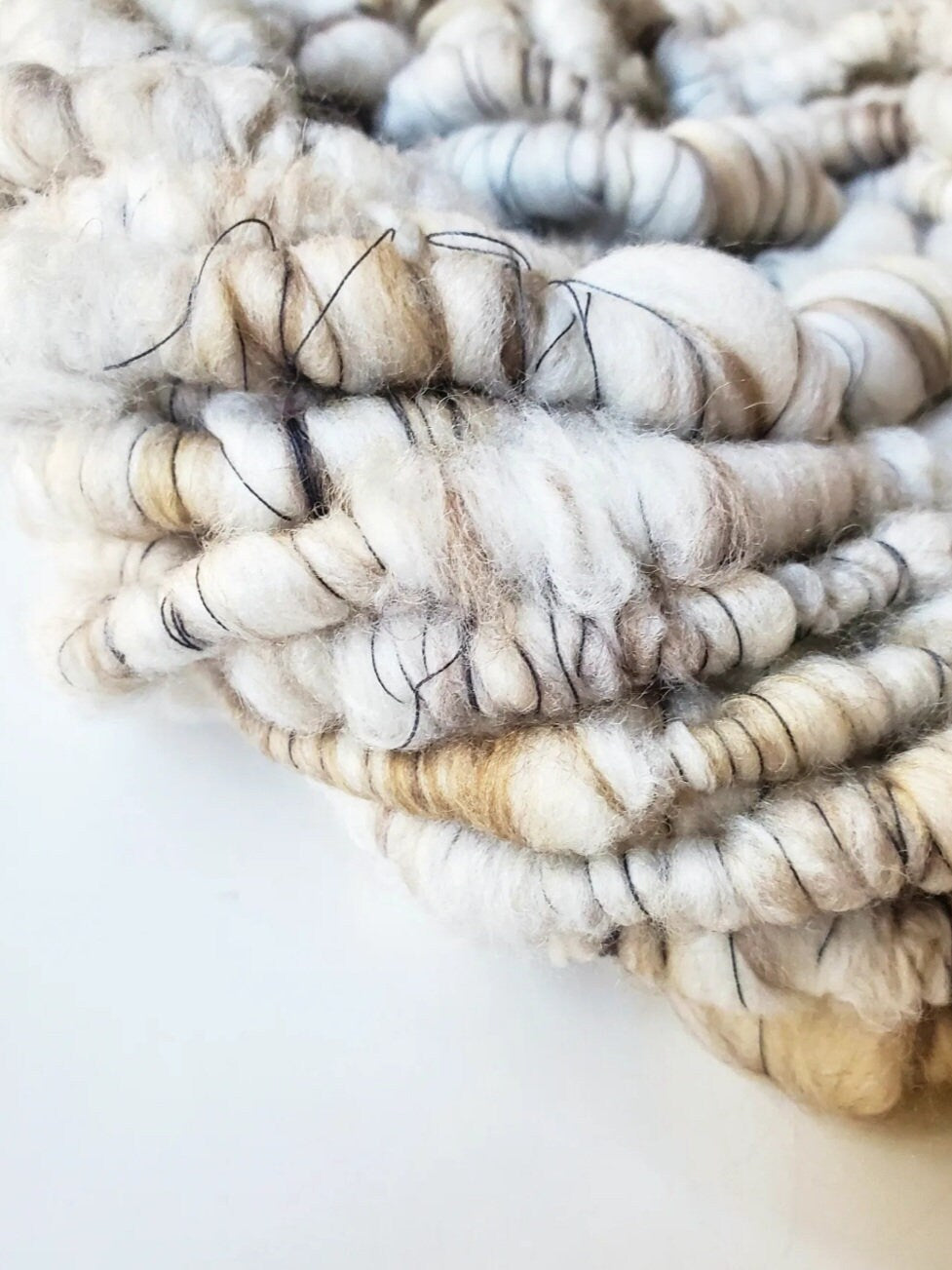 SANDY 3yrds, Handspun Art Yarn, Weaving and Fiber Arts, Scrap Yarn, Yarn