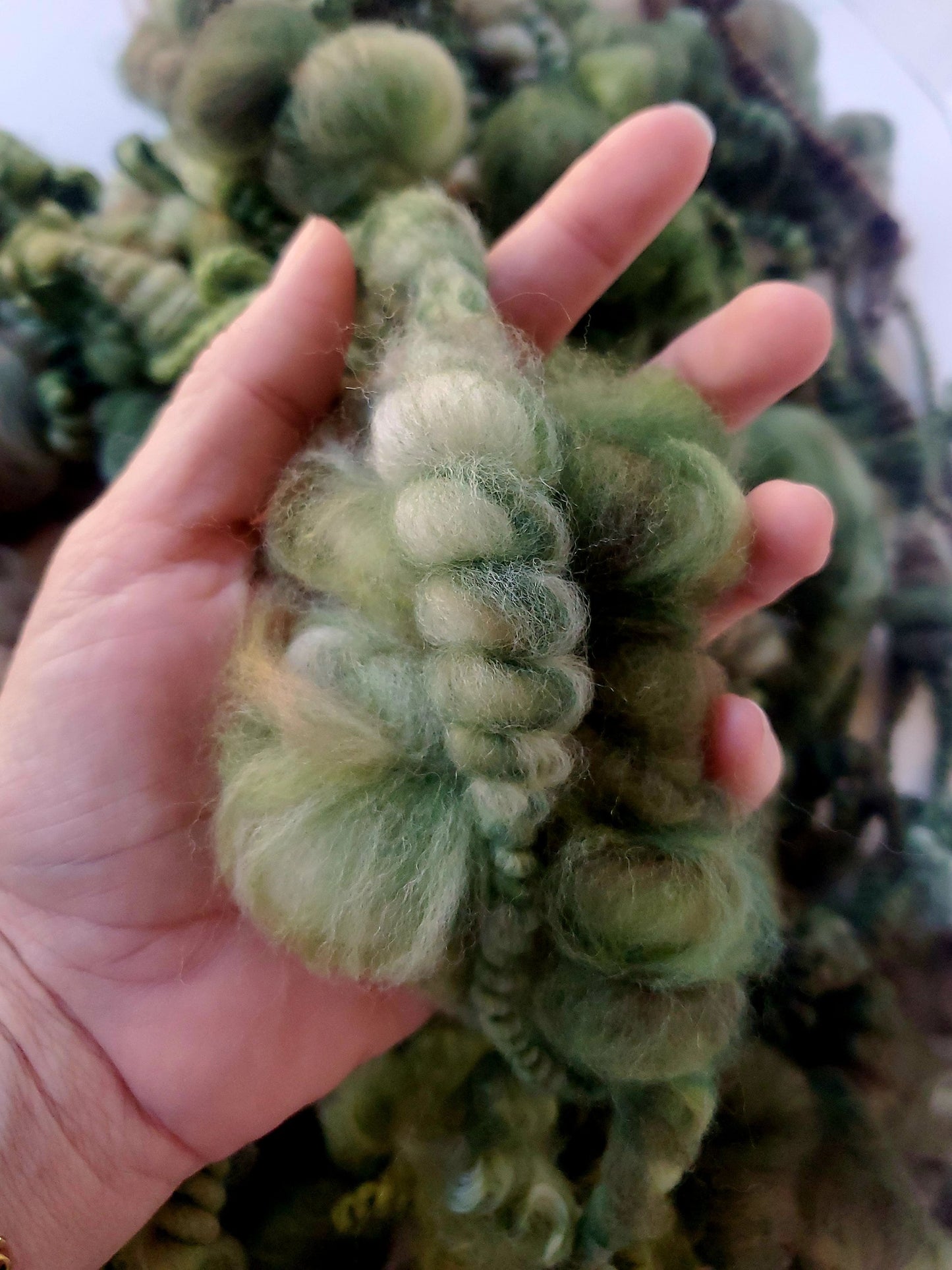 JUNGLE 5yrds, Handspun Art Yarn, Weaving and Fiber Arts, Scrap Yarn, Yarn