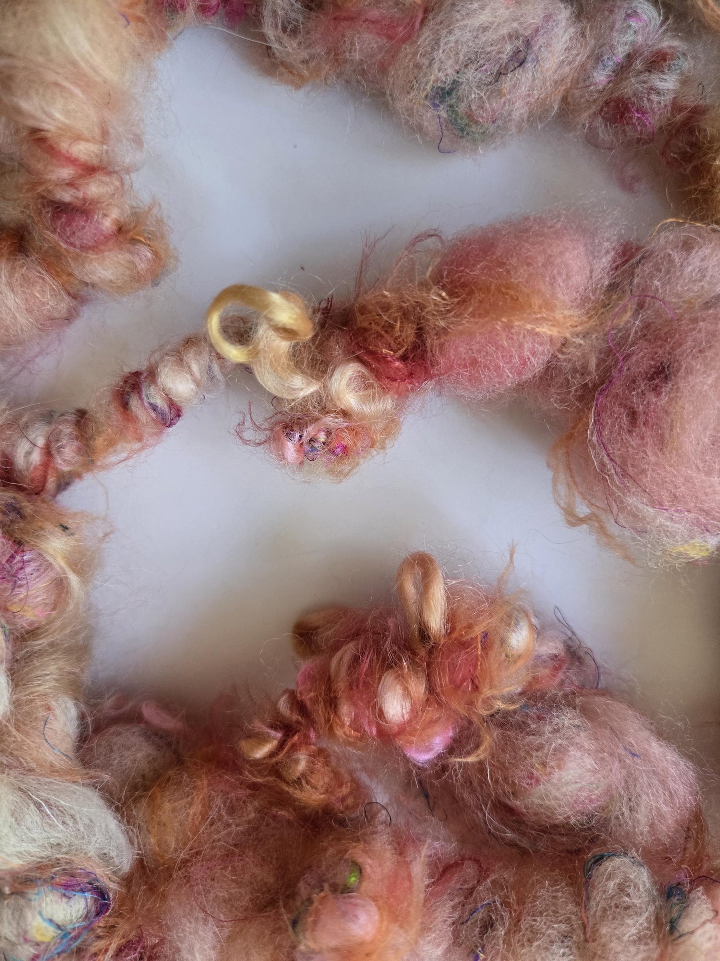BRAINS 2yrds, Handspun Art Yarn, Weaving and Fiber Arts, Scrap Yarn, Yarn