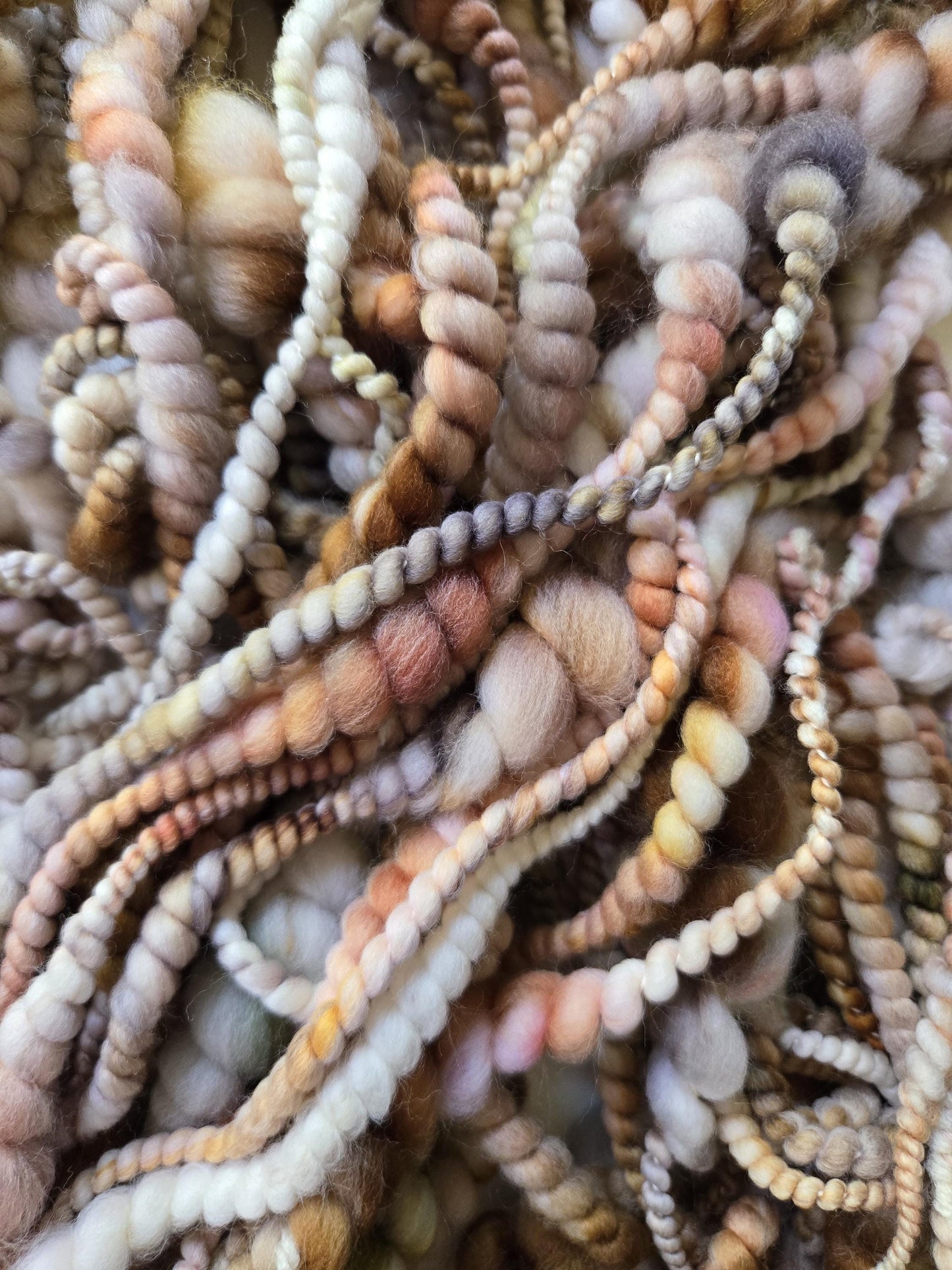 FALL BREAK 10yrds, Handspun Art Yarn, Weaving and Fiber Arts, Scrap Yarn, Yarn