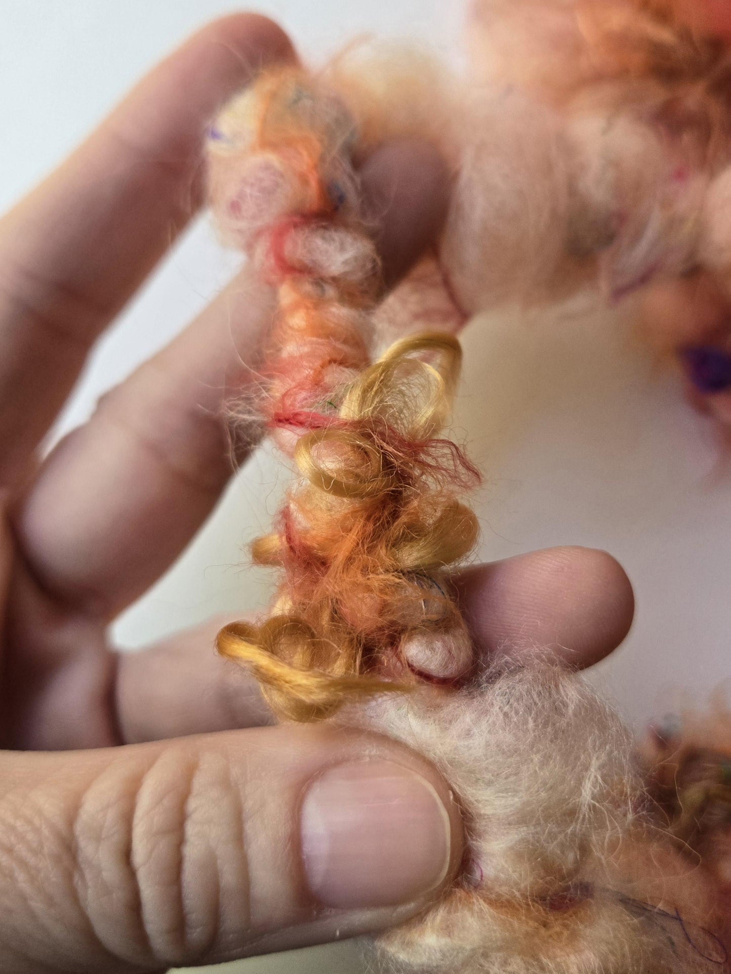 BRAINS 2yrds, Handspun Art Yarn, Weaving and Fiber Arts, Scrap Yarn, Yarn