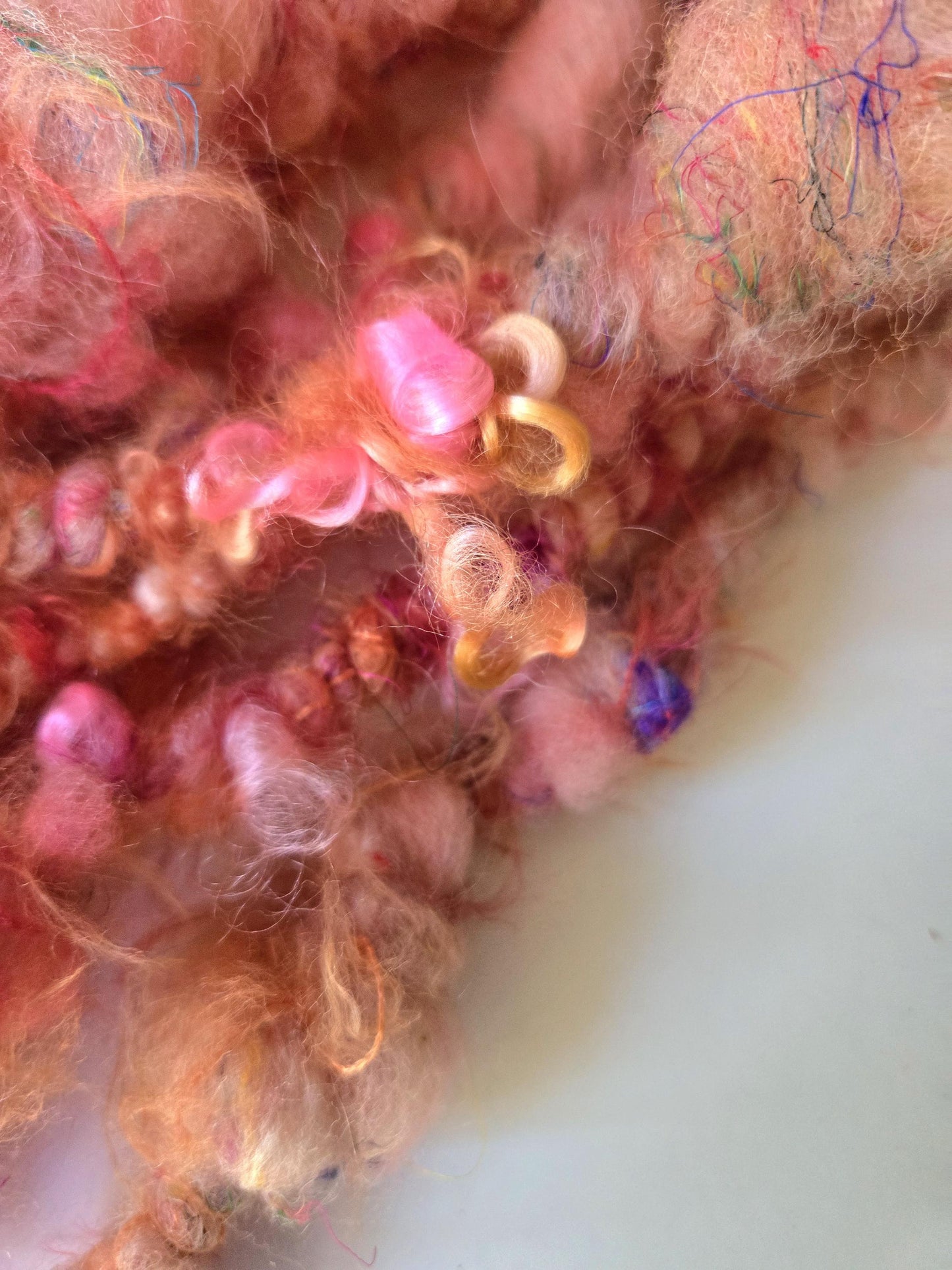 BRAINS 2yrds, Handspun Art Yarn, Weaving and Fiber Arts, Scrap Yarn, Yarn
