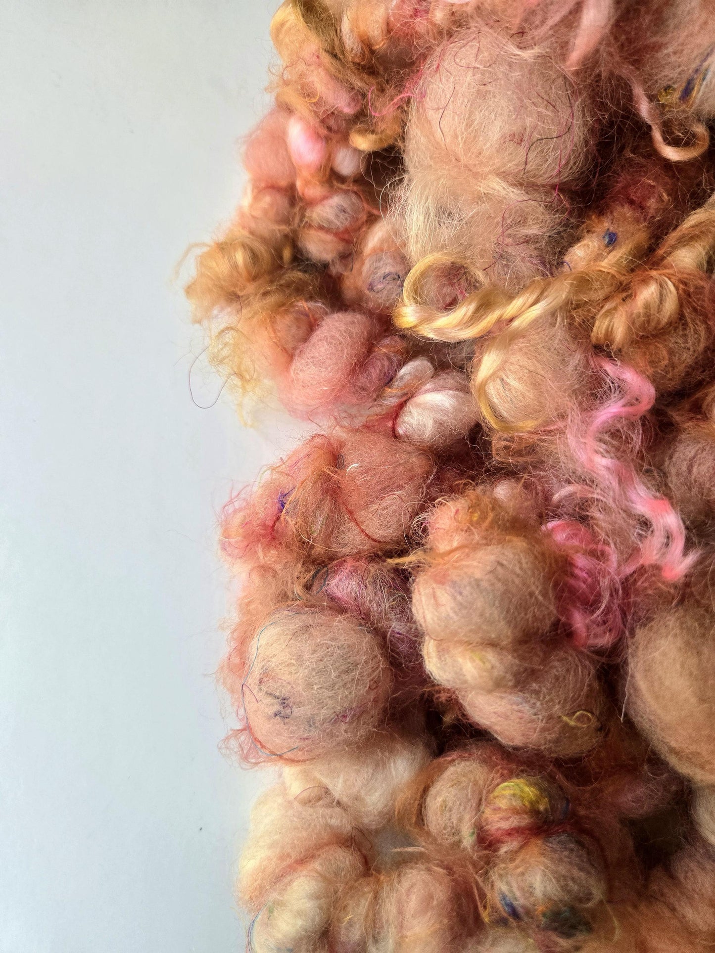 BRAINS 2yrds, Handspun Art Yarn, Weaving and Fiber Arts, Scrap Yarn, Yarn