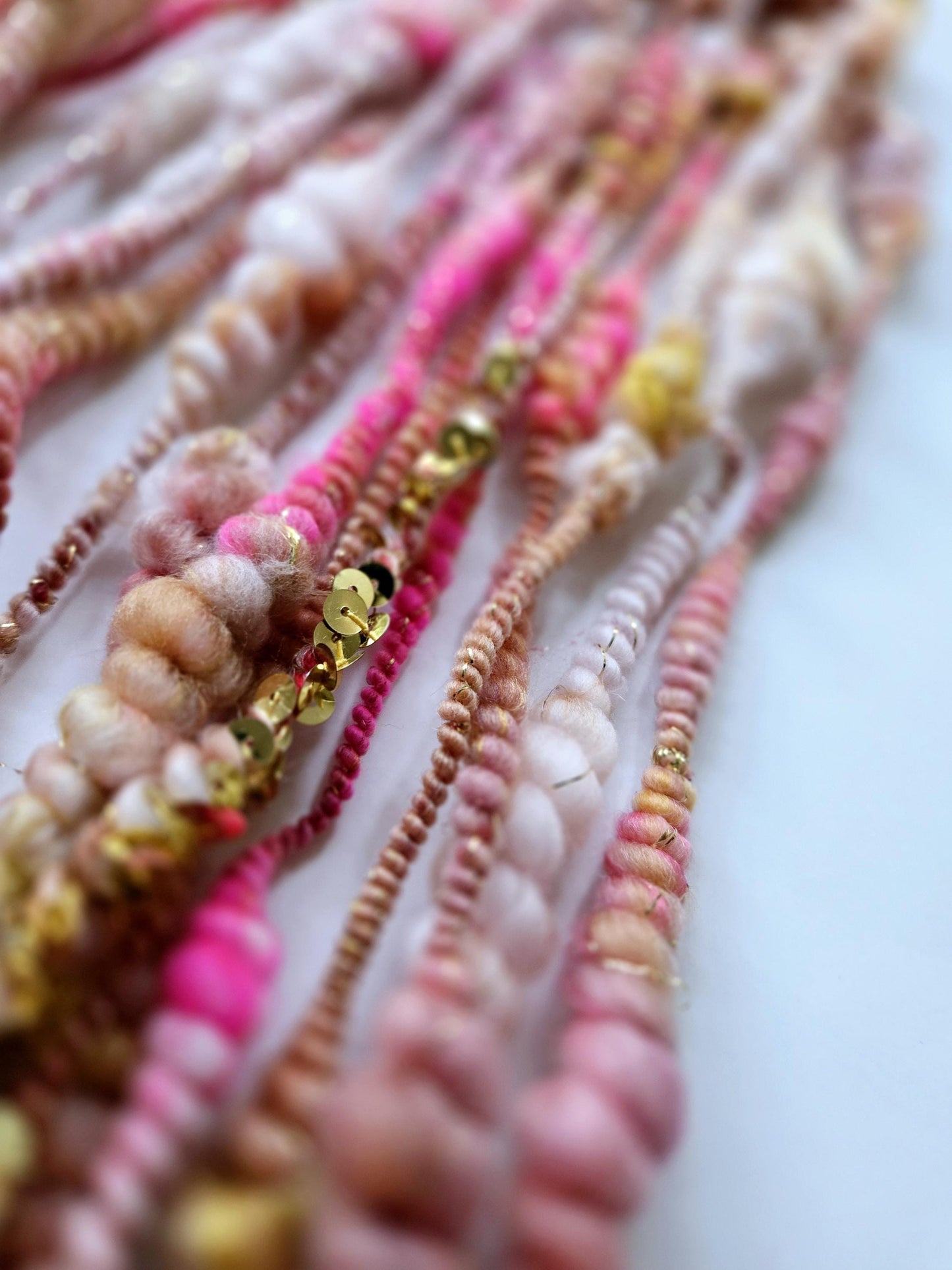 JUBILEE 10yrds, Handspun Art Yarn, Weaving and Fiber Arts, Scrap Yarn, Yarn
