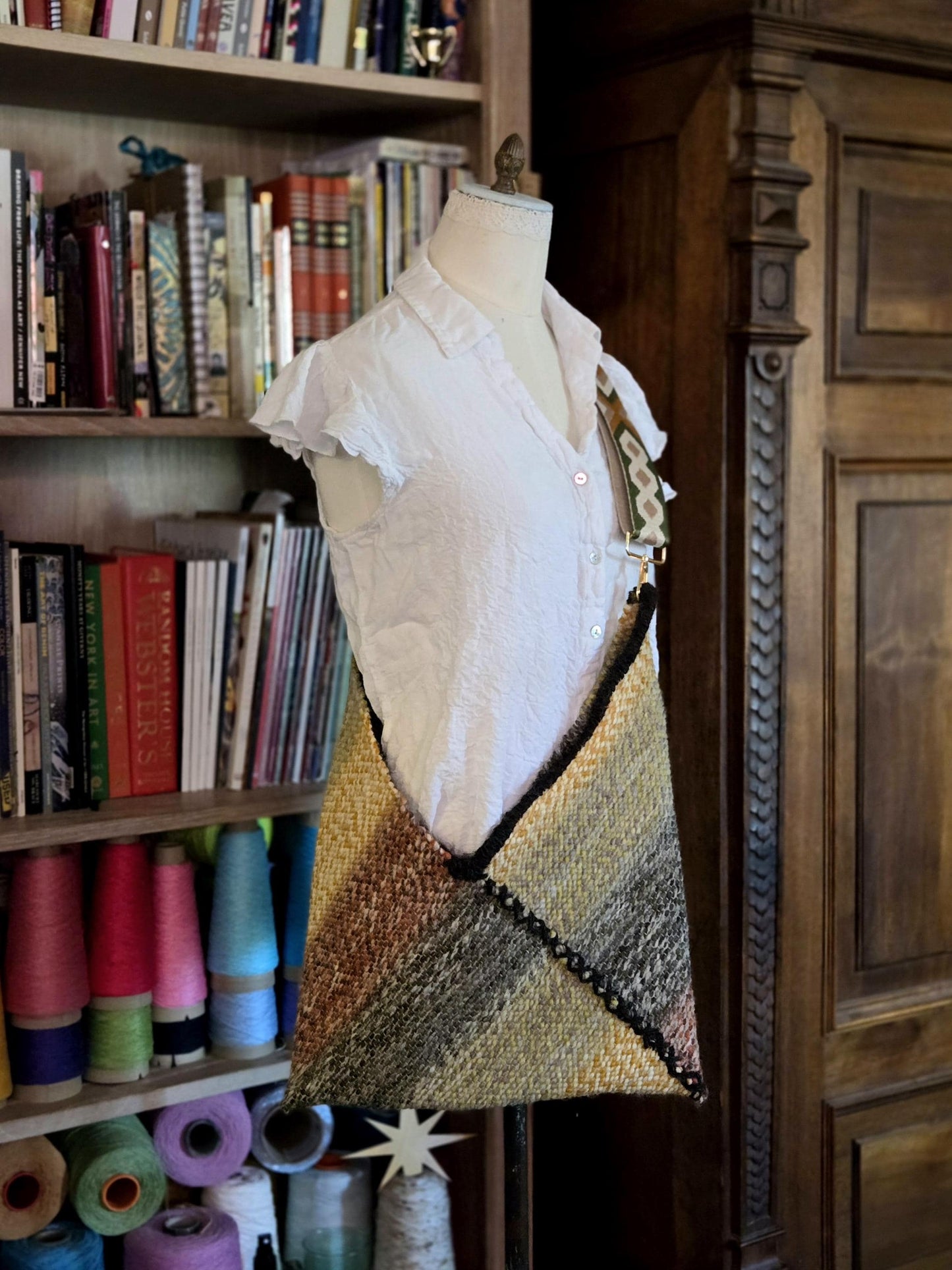 Handwoven Crossbody Bag, purse, handbag, handwoven, handspun yarn, one of a kind