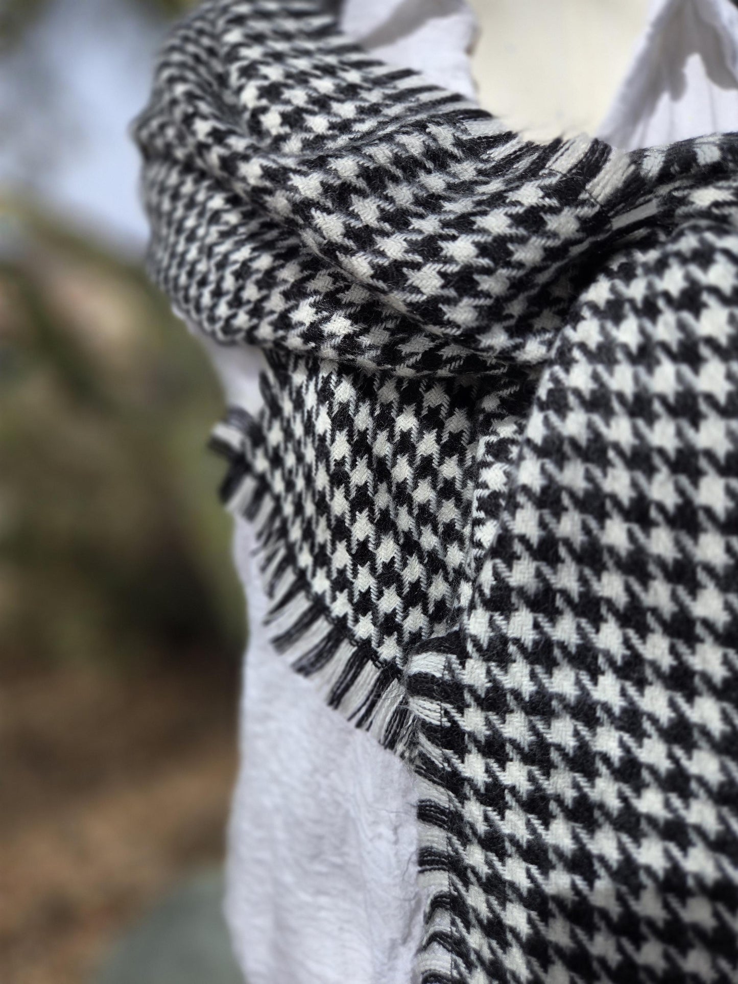 Vintage PLAID woven SCARF, WRAP, throw, blanket