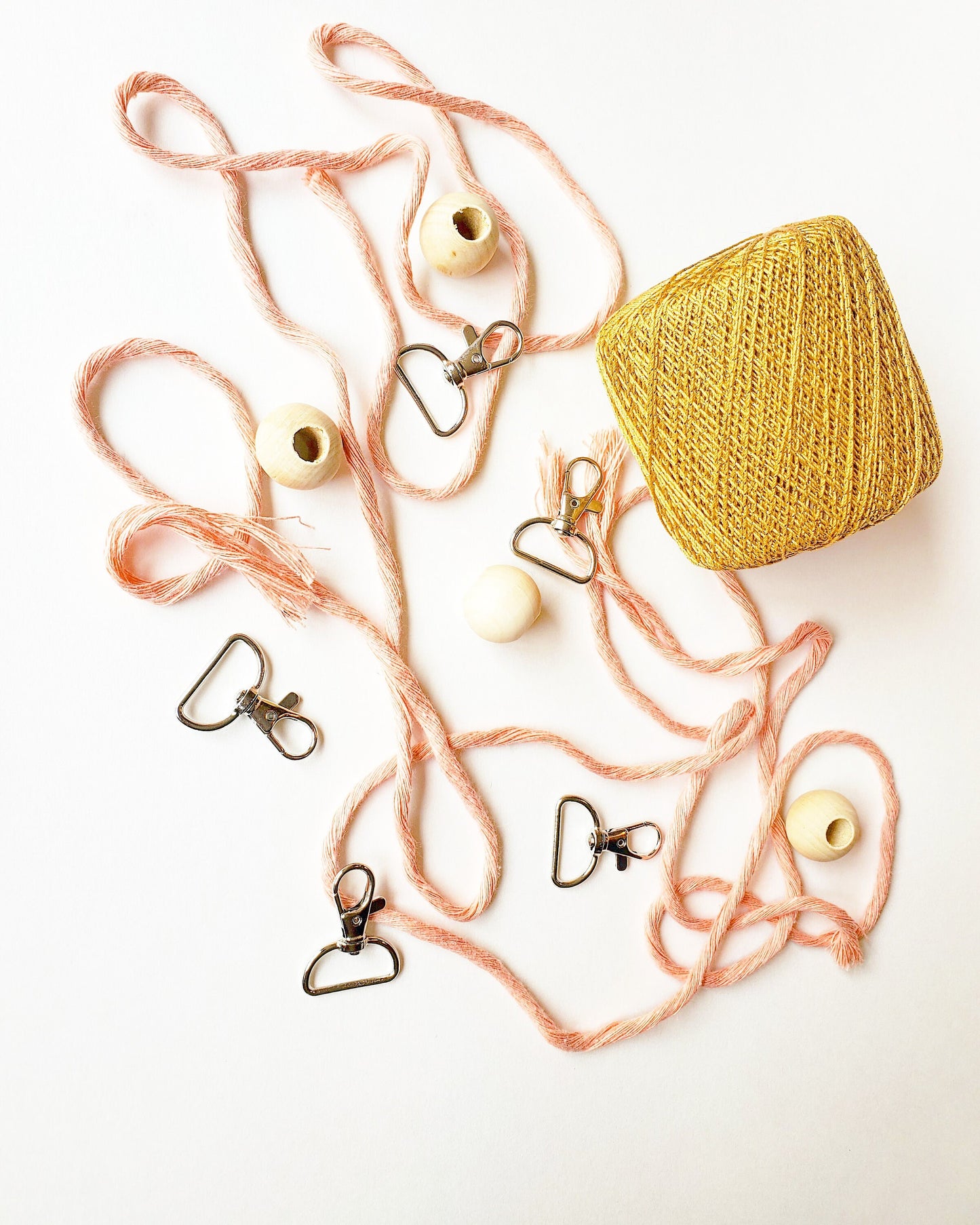 Pink Macrame Key Chain Clip
