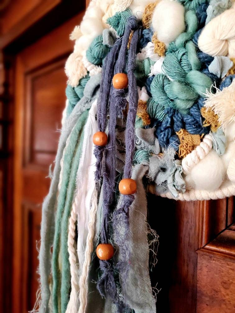 GOOD COMPANY ; weaving, Wall tapestry, round weave, cotton string, boho, bohemian, decor