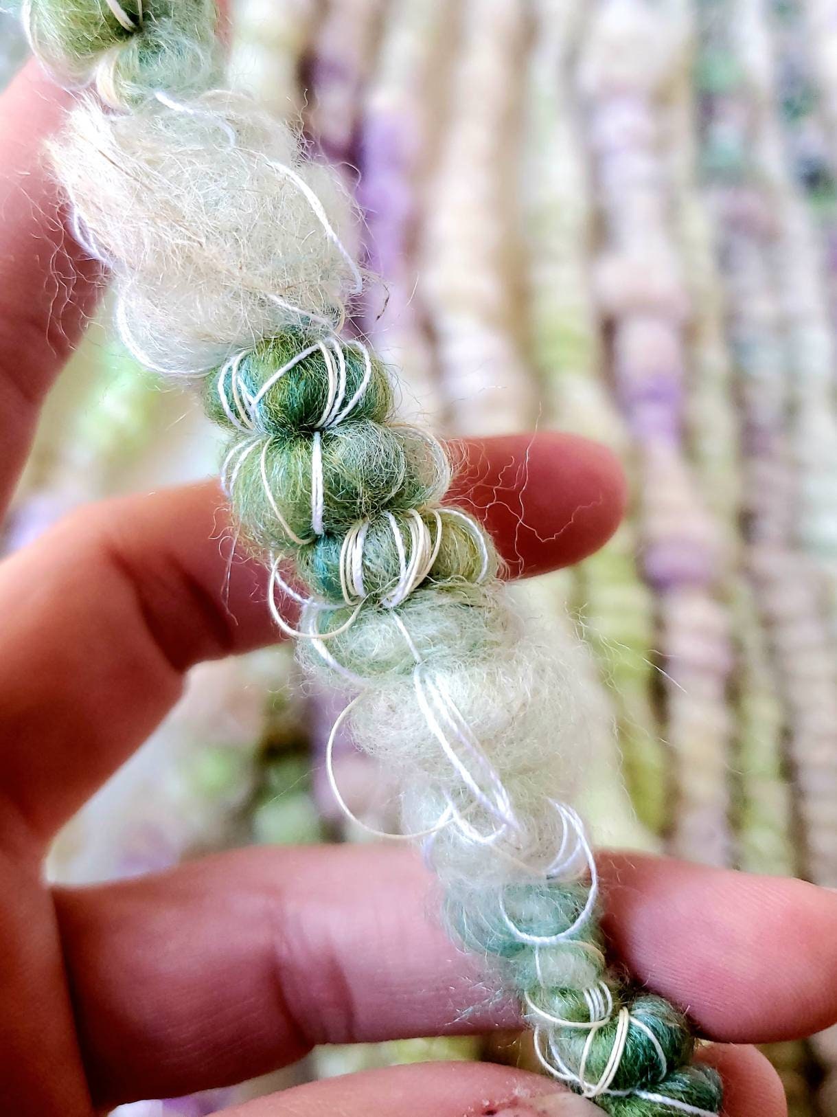 MARGARITAS 3.5yrds, Handspun Art Yarn, Weaving and Fiber Arts, Scrap Yarn, Yarn