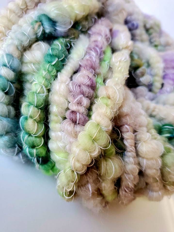 MARGARITAS 3.5yrds, Handspun Art Yarn, Weaving and Fiber Arts, Scrap Yarn, Yarn