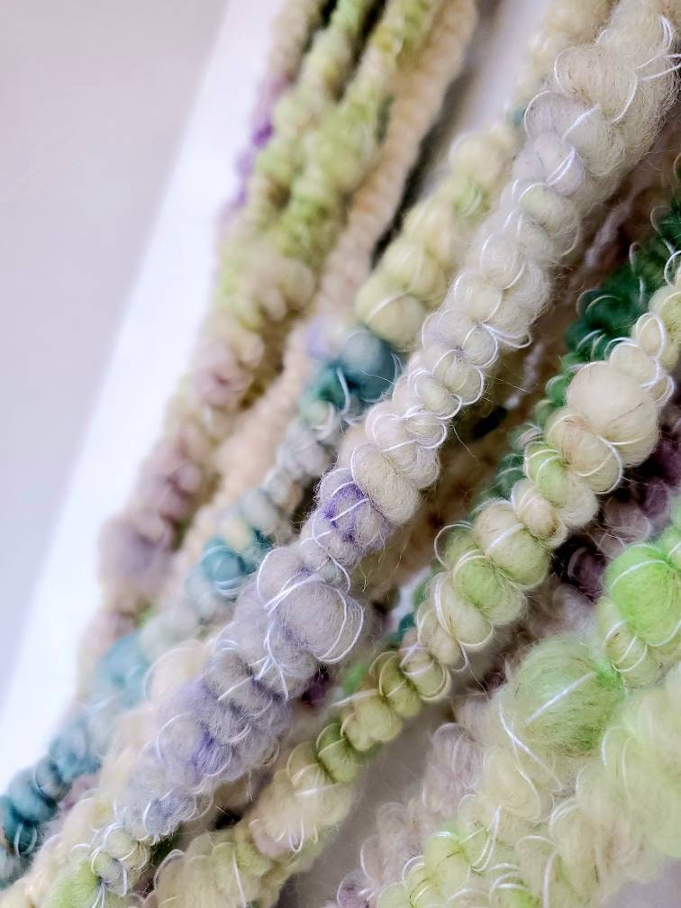 MARGARITAS 3.5yrds, Handspun Art Yarn, Weaving and Fiber Arts, Scrap Yarn, Yarn