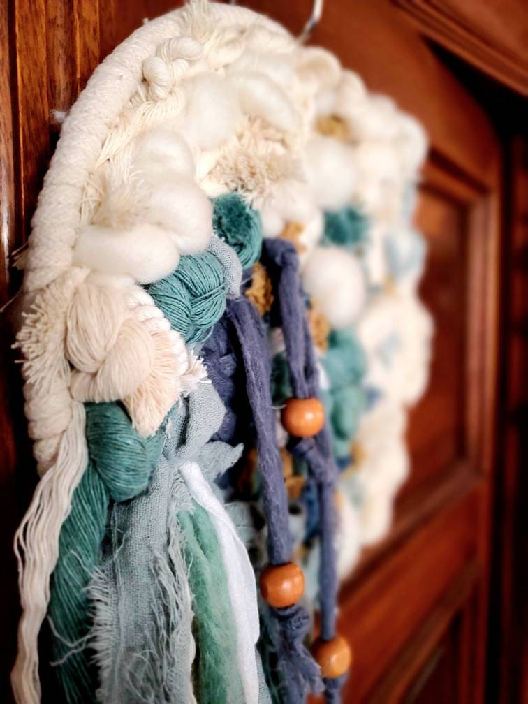 GOOD COMPANY ; weaving, Wall tapestry, round weave, cotton string, boho, bohemian, decor