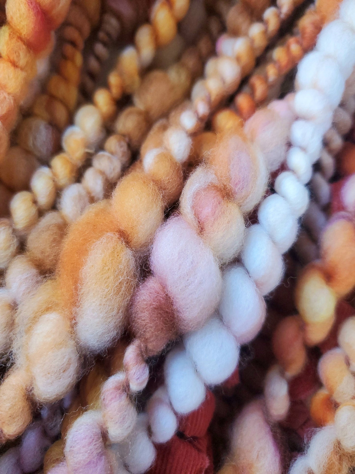 AMBER 5yrds, Handspun Art Yarn, Weaving and Fiber Arts, Scrap Yarn, Yarn