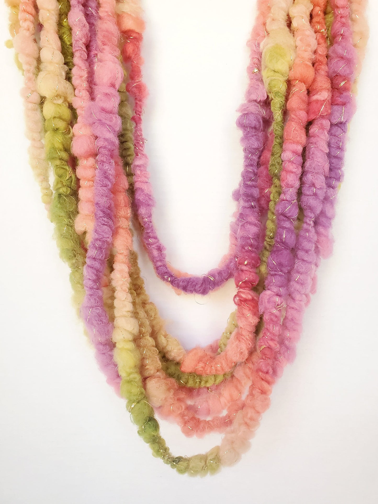 VERNA 4yrds, Handspun Art Yarn, Weaving and Fiber Arts, Scrap Yarn, Yarn