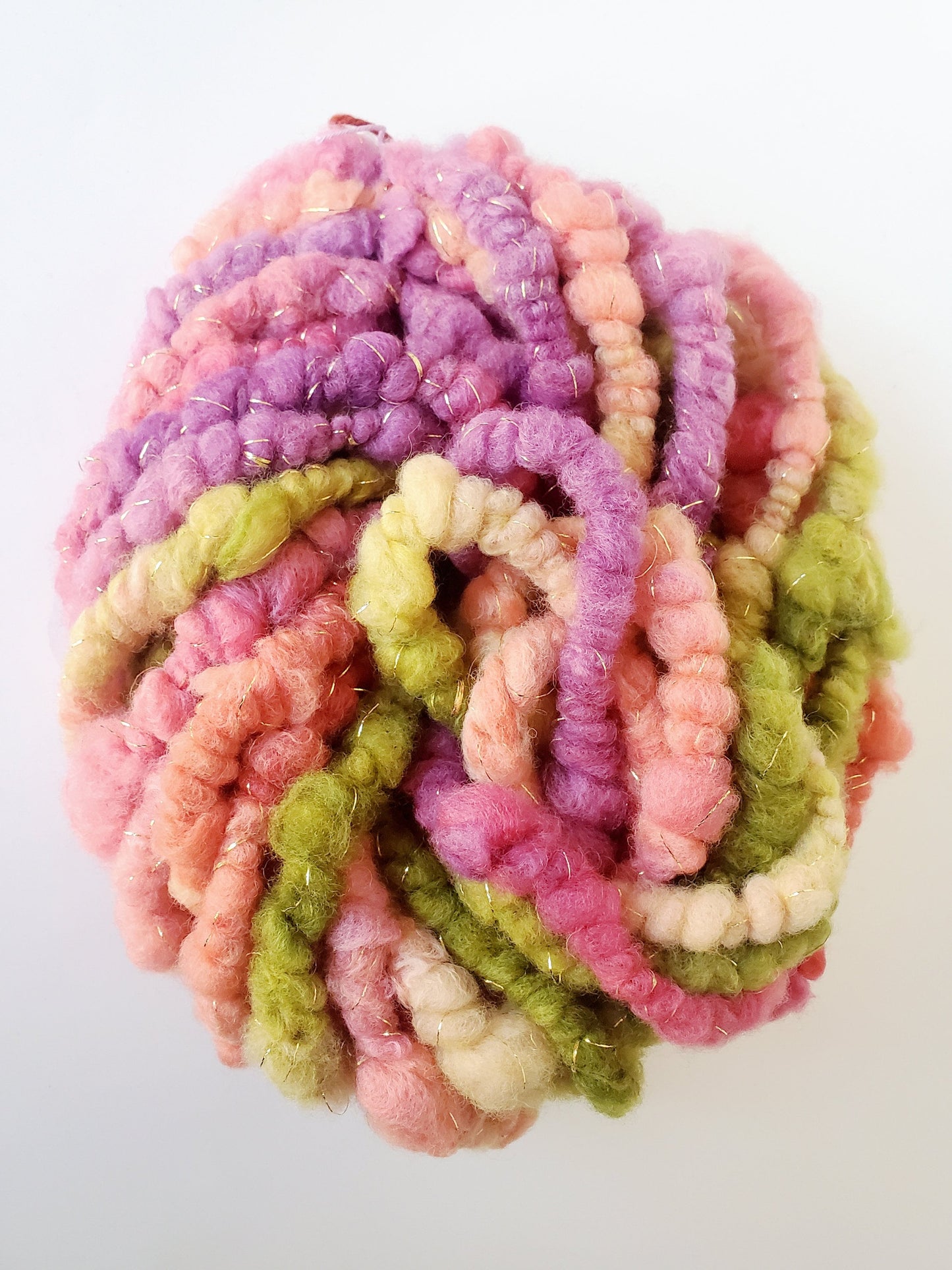 VERNA 4yrds, Handspun Art Yarn, Weaving and Fiber Arts, Scrap Yarn, Yarn