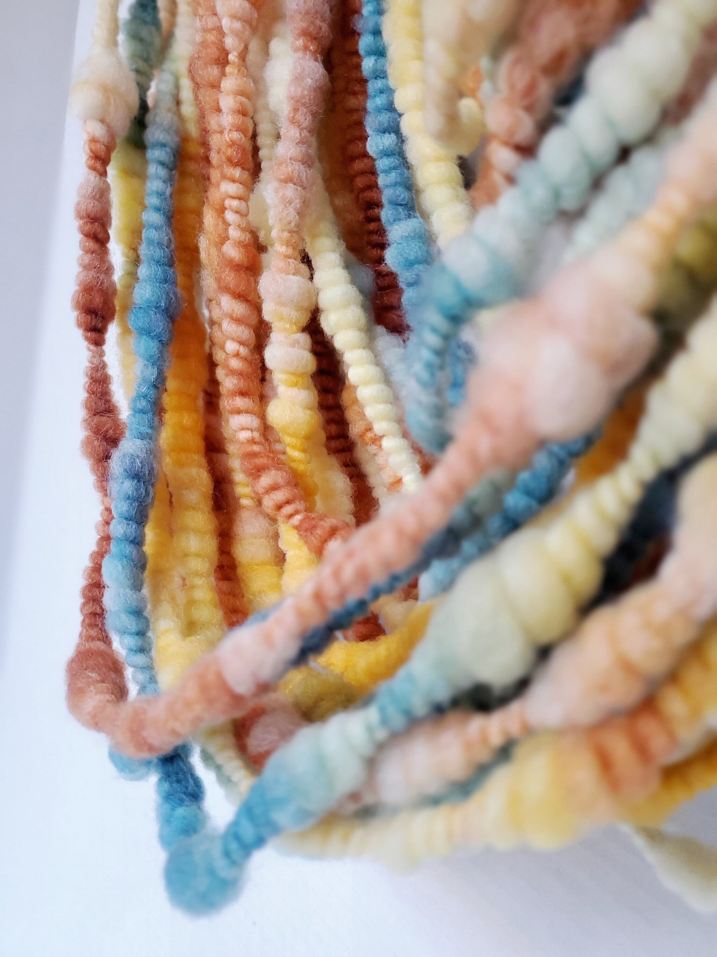 SAHARA 5yrds, Handspun Art Yarn, Weaving and Fiber Arts, Scrap Yarn, Yarn