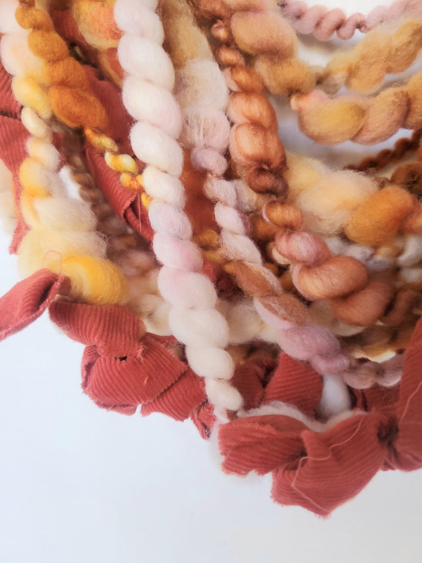 AMBER 5yrds, Handspun Art Yarn, Weaving and Fiber Arts, Scrap Yarn, Yarn