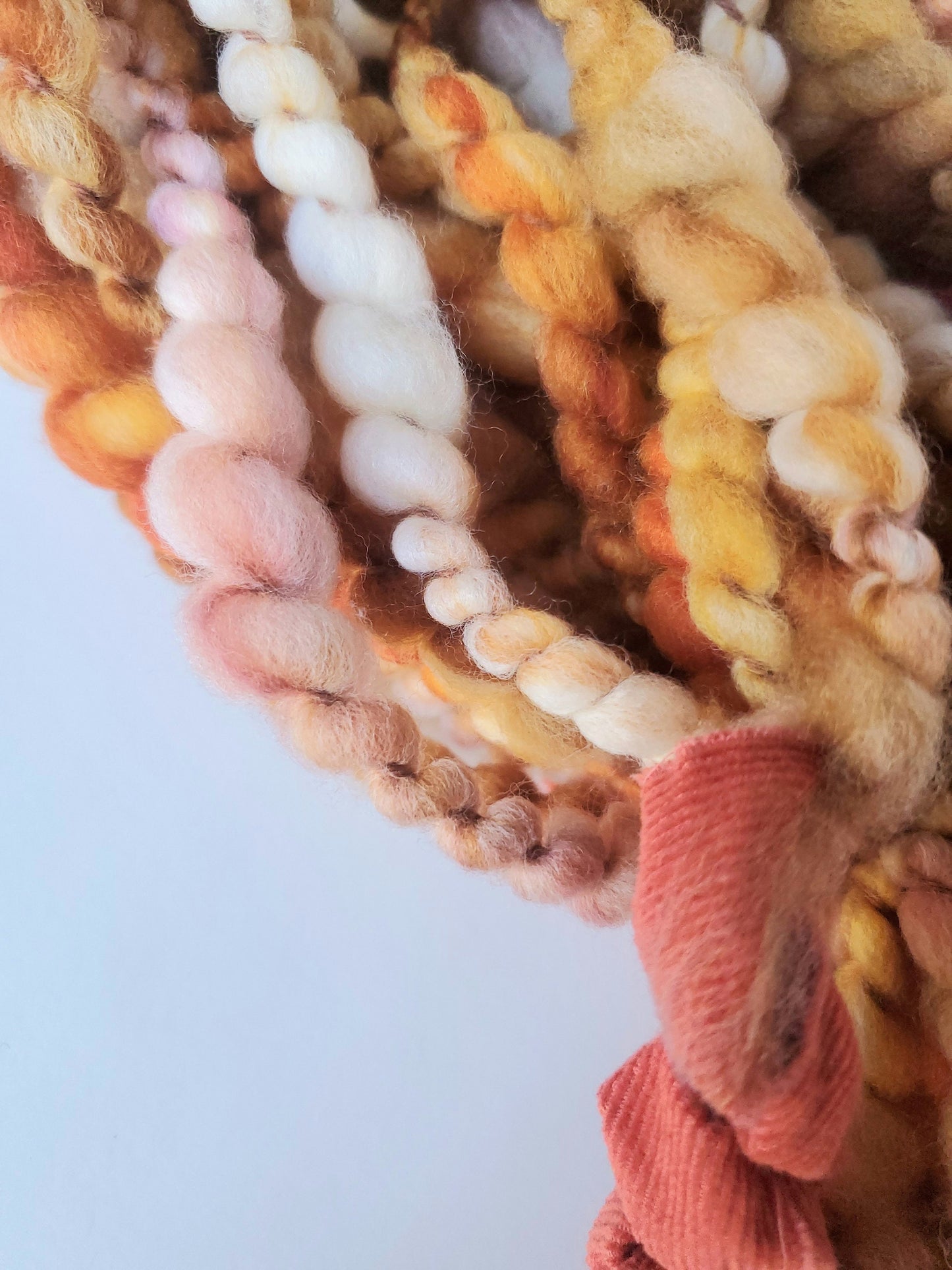 AMBER 5yrds, Handspun Art Yarn, Weaving and Fiber Arts, Scrap Yarn, Yarn