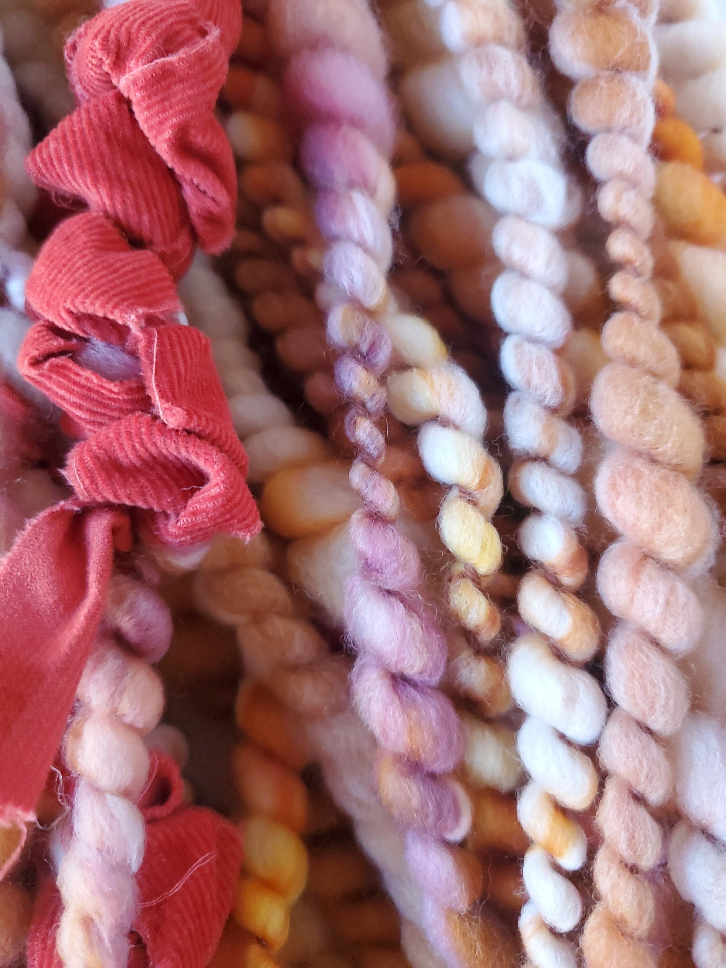 AMBER 5yrds, Handspun Art Yarn, Weaving and Fiber Arts, Scrap Yarn, Yarn