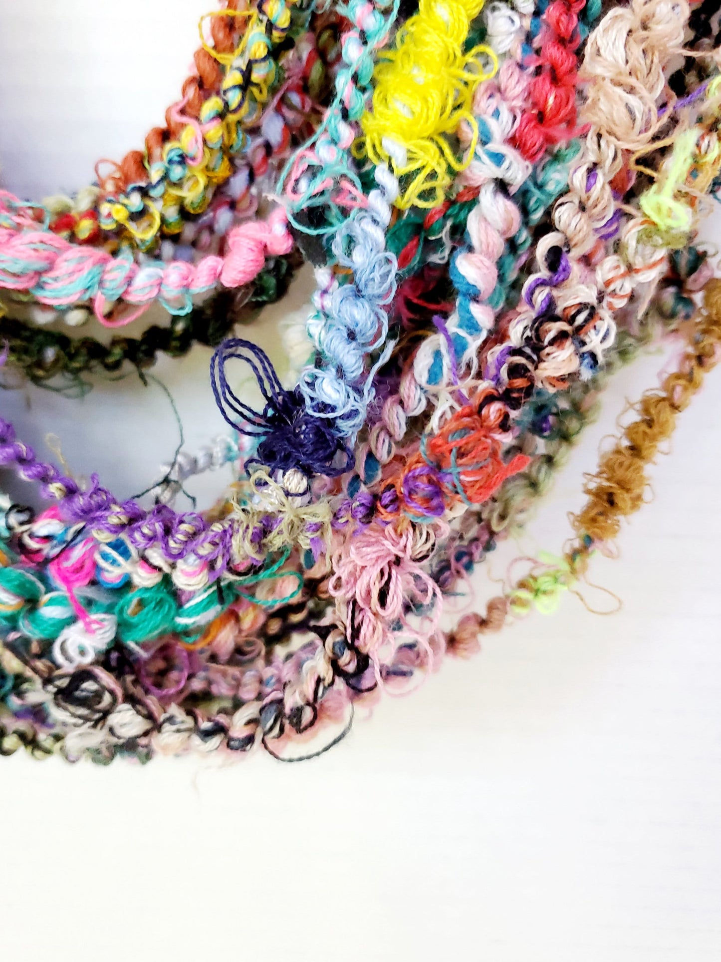 FLOSSY 10yrds, Handspun Art Yarn, Weaving and Fiber Arts, Scrap Yarn, Yarn