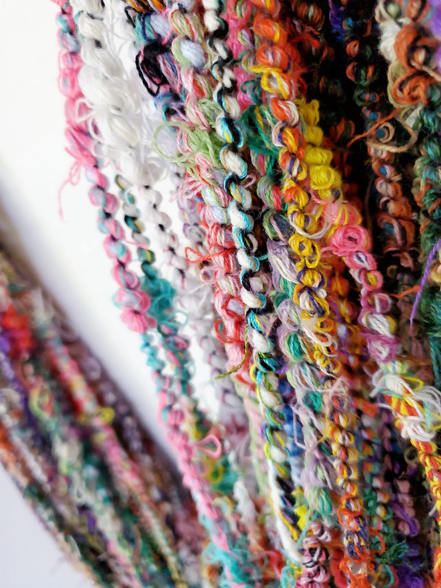 FLOSSY 10yrds, Handspun Art Yarn, Weaving and Fiber Arts, Scrap Yarn, Yarn
