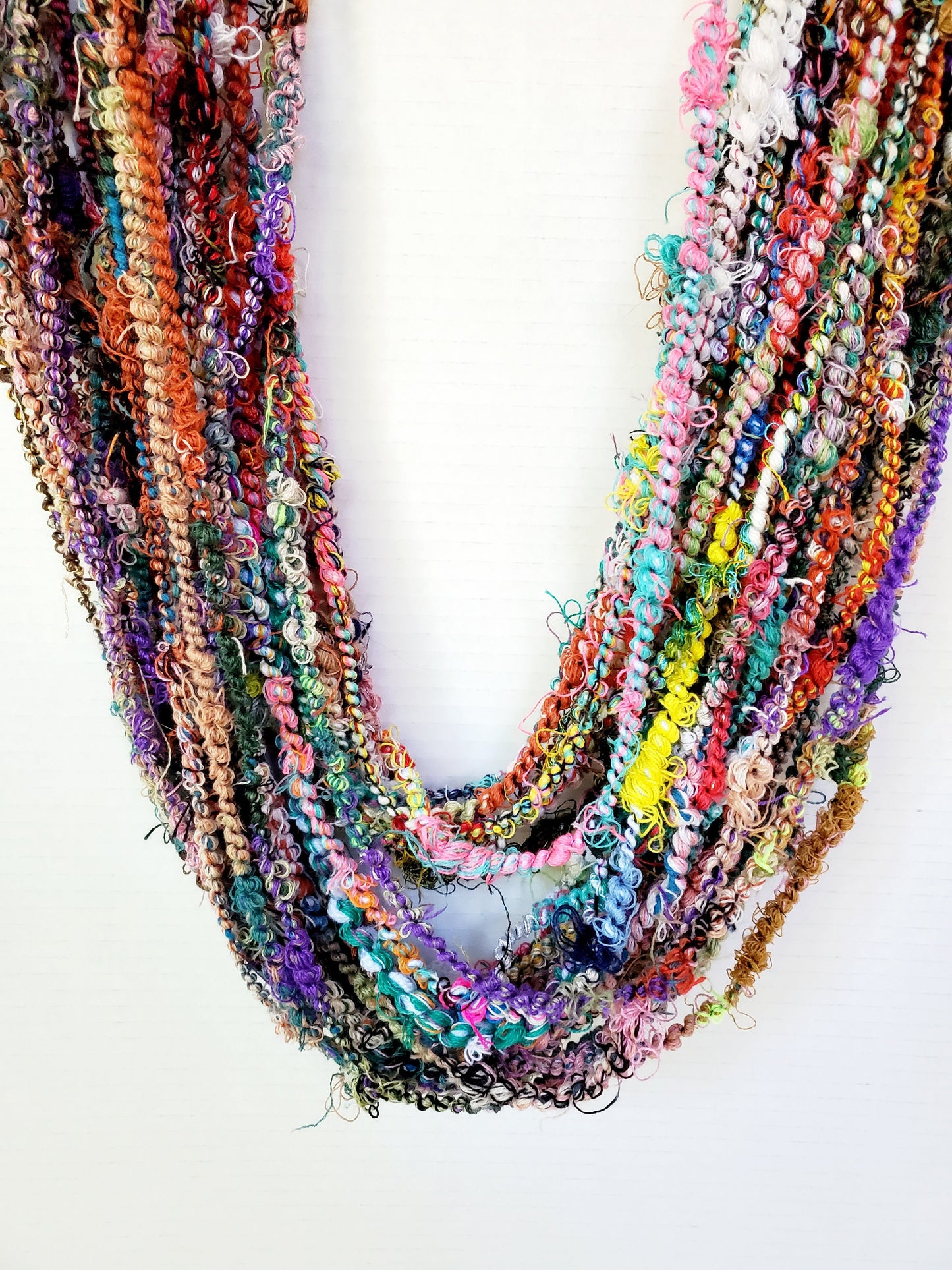 FLOSSY 10yrds, Handspun Art Yarn, Weaving and Fiber Arts, Scrap Yarn, Yarn