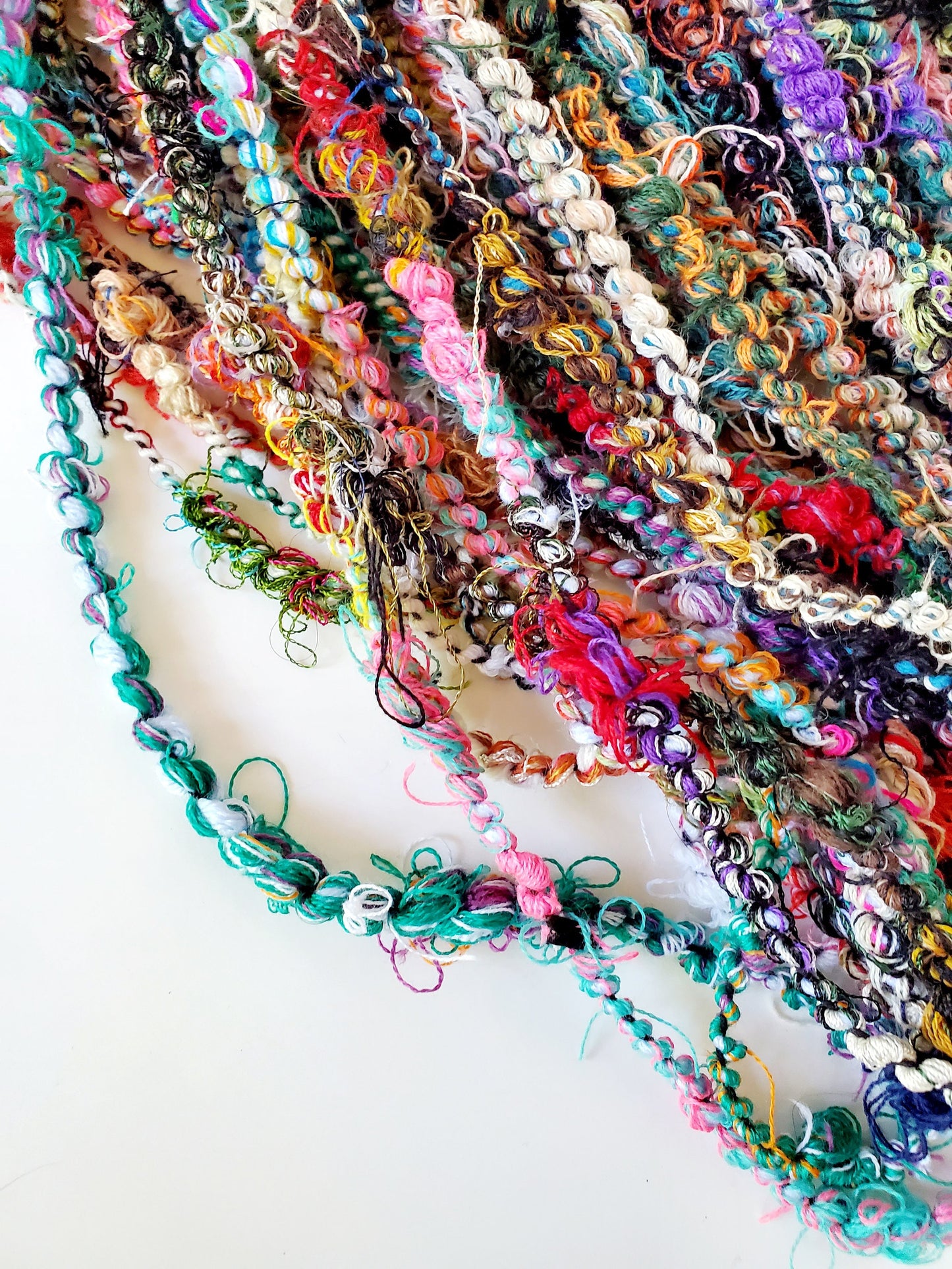 FLOSSY 10yrds, Handspun Art Yarn, Weaving and Fiber Arts, Scrap Yarn, Yarn