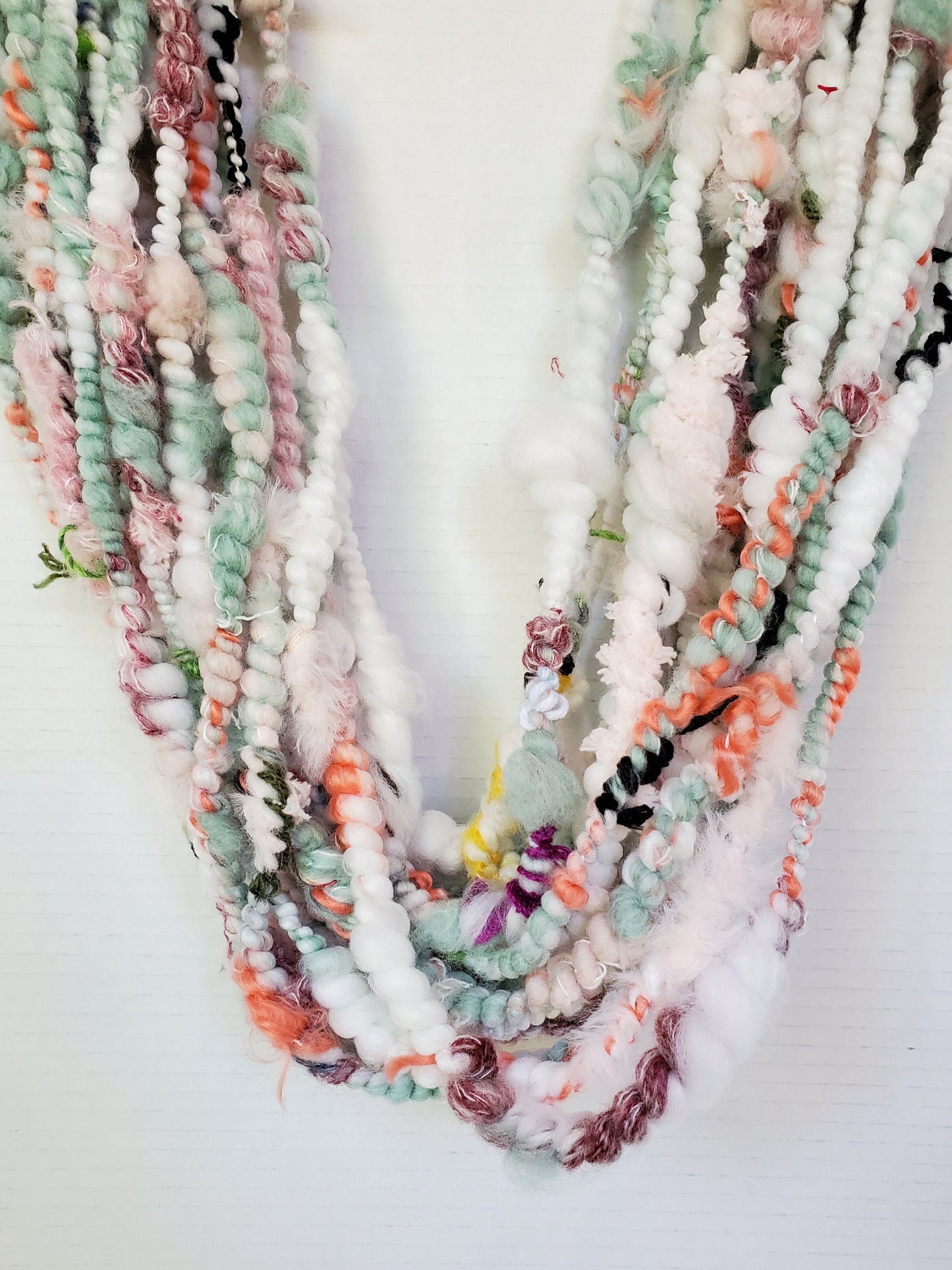 NATTIES SCRAPS 5yrds, Handspun Art Yarn, Weaving and Fiber Arts, Scrap Yarn, Yarn