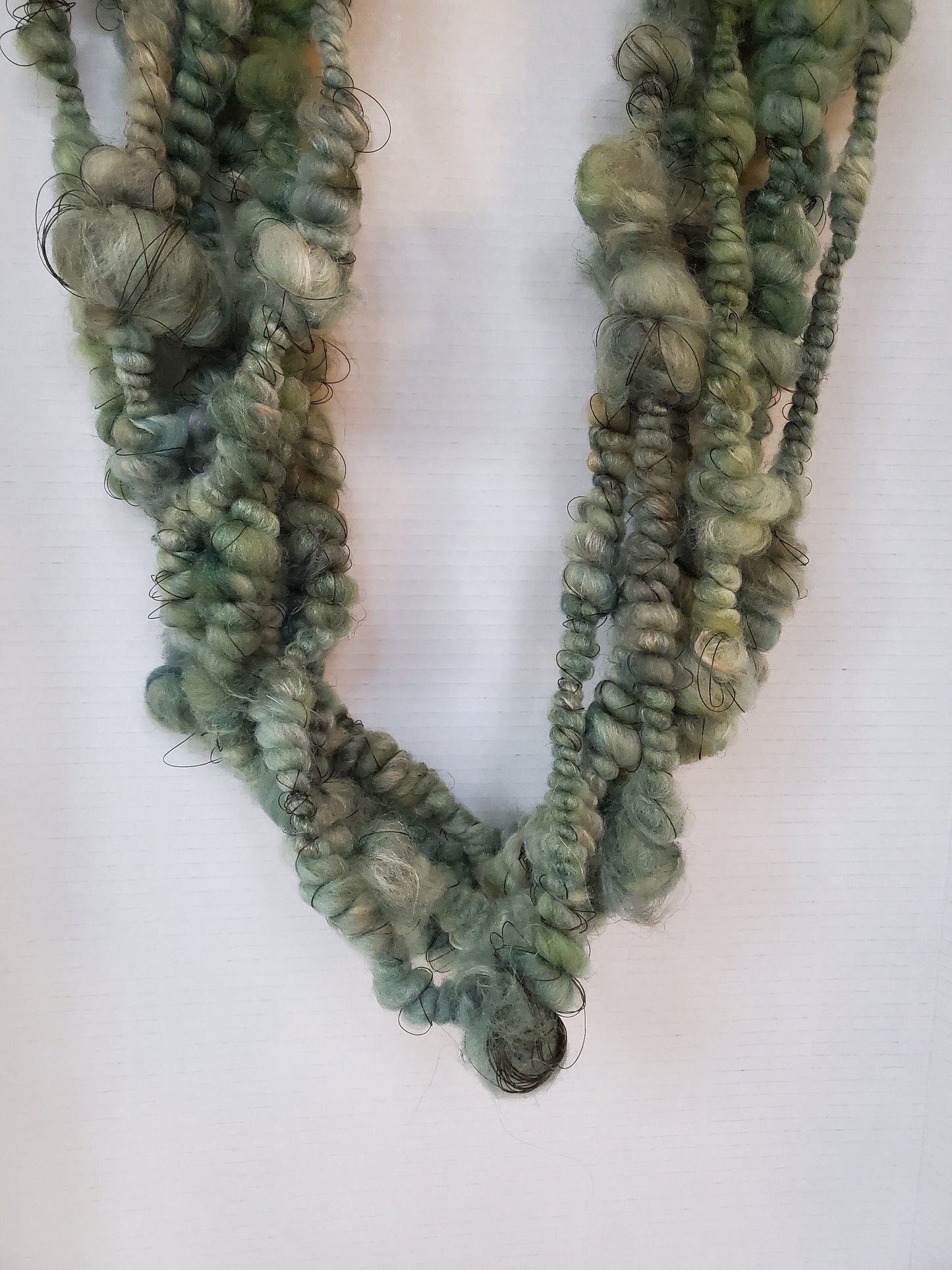 FOREST 3yrds, Handspun Art Yarn, Weaving and Fiber Arts, Scrap Yarn, Yarn