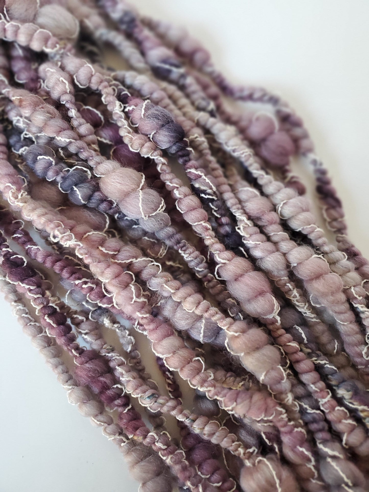 AMETHYST 4.5yrds, Handspun Art Yarn, Weaving and Fiber Arts, Scrap Yarn, Yarn