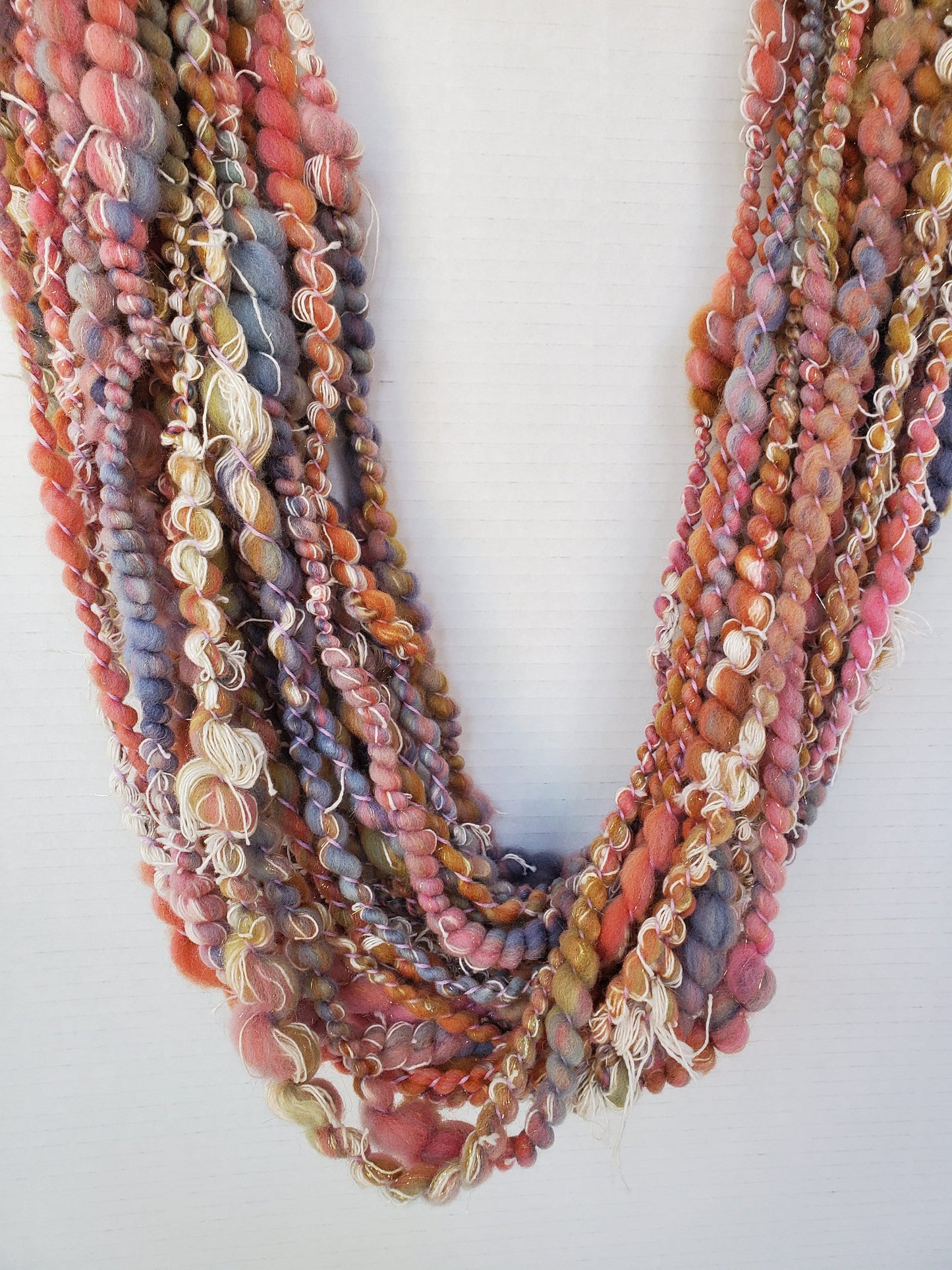 PLUMBIS 10yrds, Handspun Art Yarn, Weaving and Fiber Arts, Scrap Yarn, Yarn