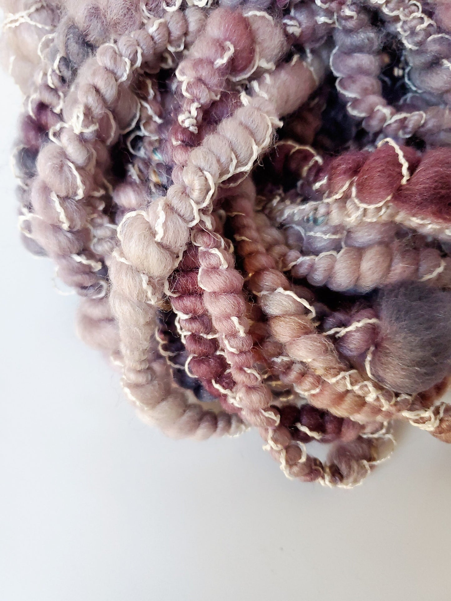 AMETHYST 4.5yrds, Handspun Art Yarn, Weaving and Fiber Arts, Scrap Yarn, Yarn