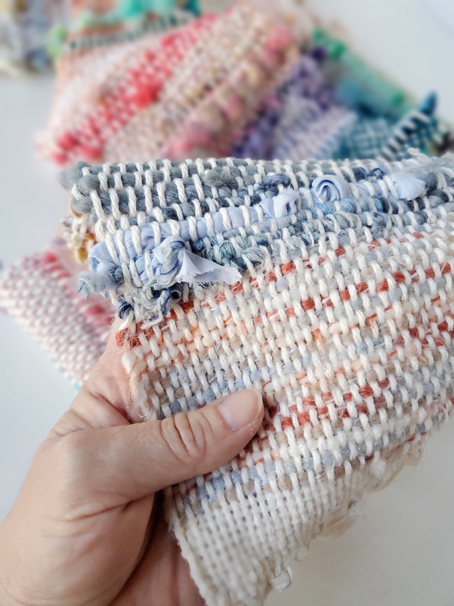 HANDSPUN SCARF, Handspun Art Yarn, Weaving and Fiber Arts, Scrap Yarn, Yarn, woven scarf