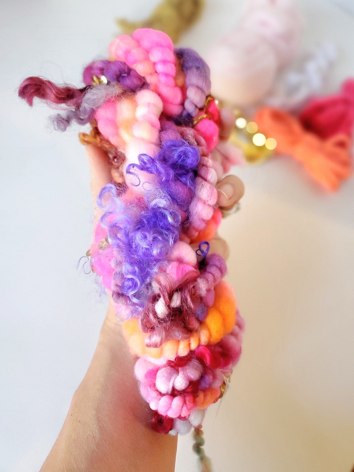 PRINCESS (de) STASH bOX, Handspun Art Yarn, Weaving and Fiber Arts, Scrap Yarn, Yarn