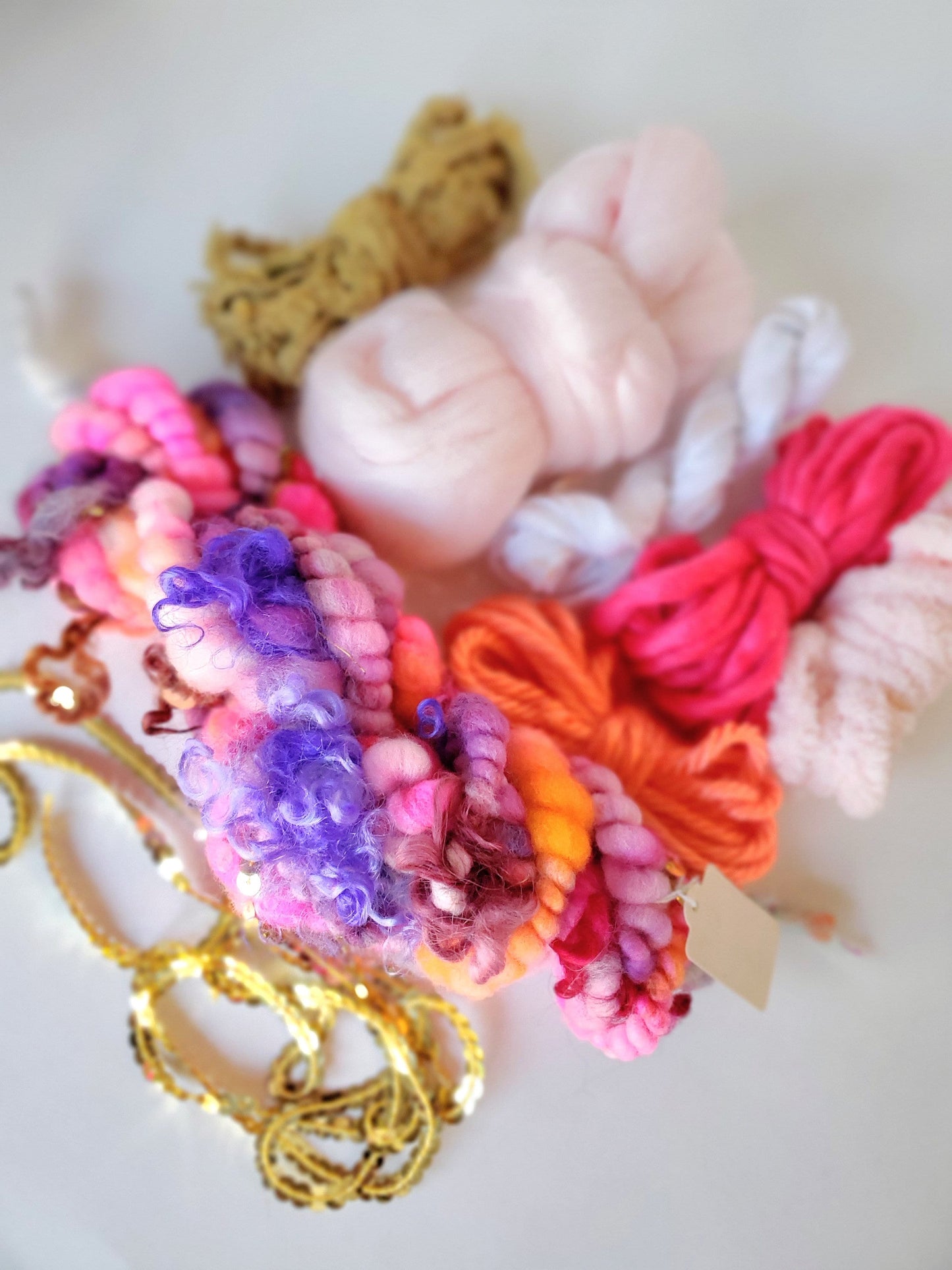 PRINCESS (de) STASH bOX, Handspun Art Yarn, Weaving and Fiber Arts, Scrap Yarn, Yarn