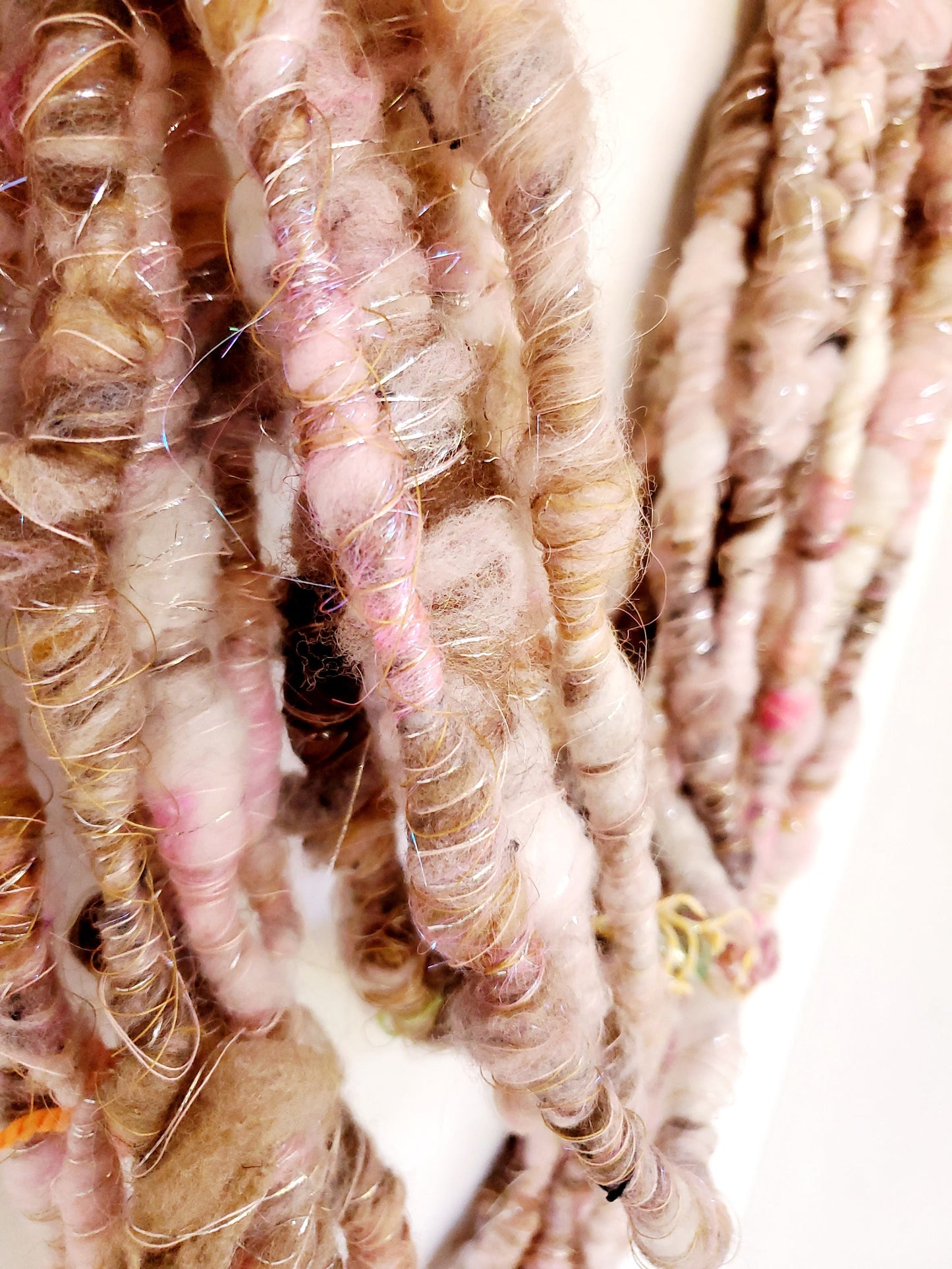 BOHO BAE SINGLE 3.5yrds, Handspun Art Yarn, Weaving and Fiber Arts, Scrap Yarn, Yarn