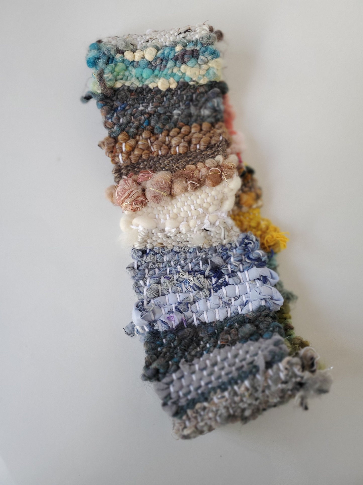 INFINITY SCARF 5, Handspun Art Yarn, Weaving and Fiber Arts, Scrap Yarn, Yarn, woven scarf