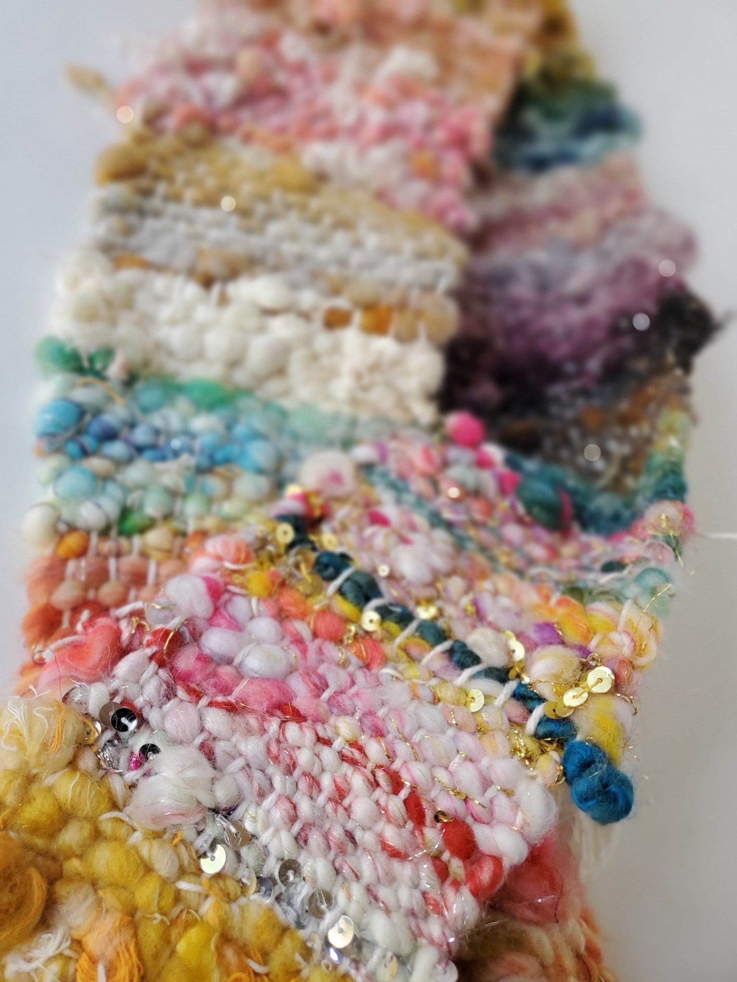 HANDSPUN SCARF, Handspun Art Yarn, Weaving and Fiber Arts, Scrap Yarn, Yarn, woven scarf