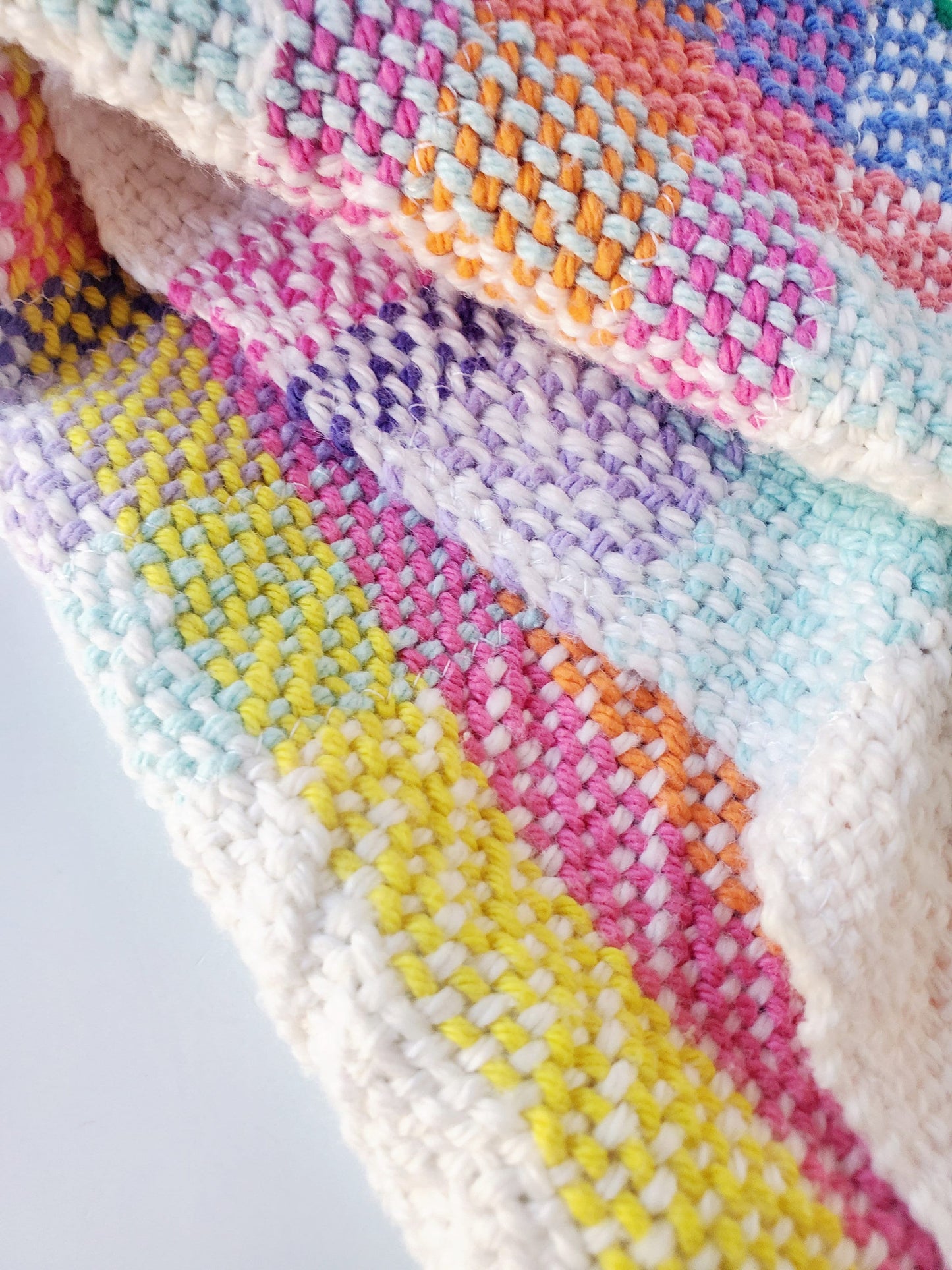 perfectly imperfect HANDWOVEN DISH TOWEL, Handspun Art Yarn, Weaving and Fiber Arts, Scrap Yarn, Yarn, woven towel rag