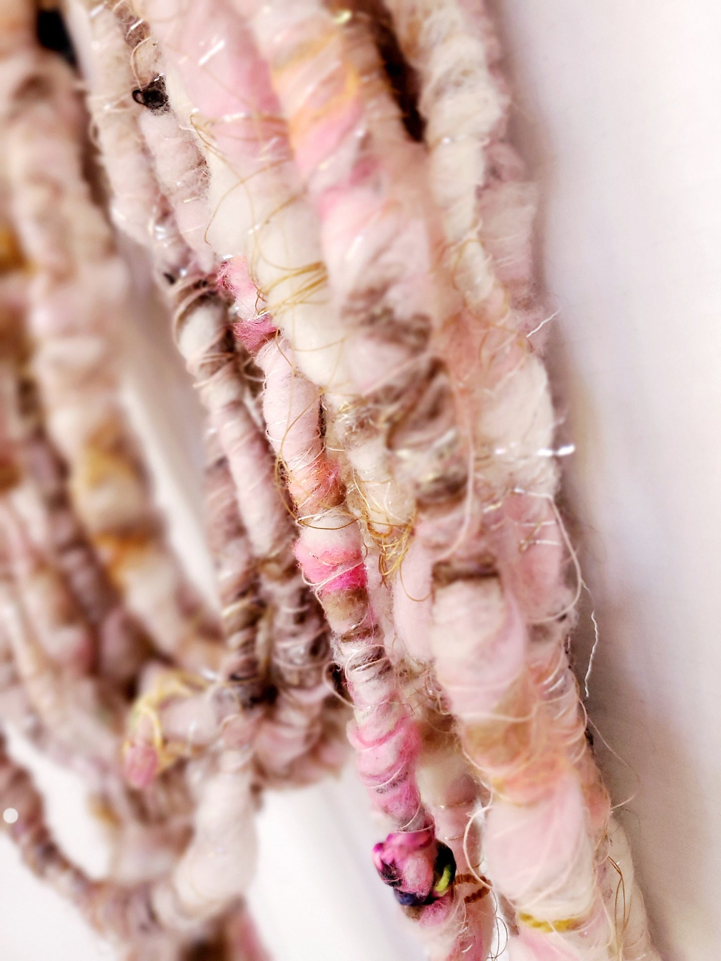 BOHO BAE SINGLE 3.5yrds, Handspun Art Yarn, Weaving and Fiber Arts, Scrap Yarn, Yarn