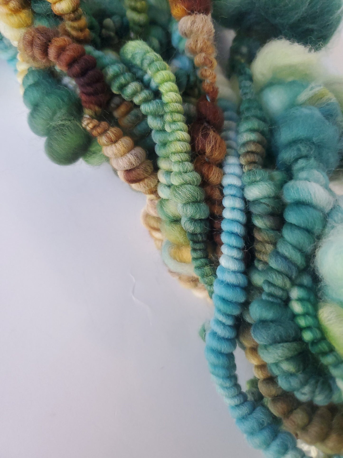 BEACH TIME 4yrds, Handspun Art Yarn, Weaving and Fiber Arts, Scrap Yarn, Yarn