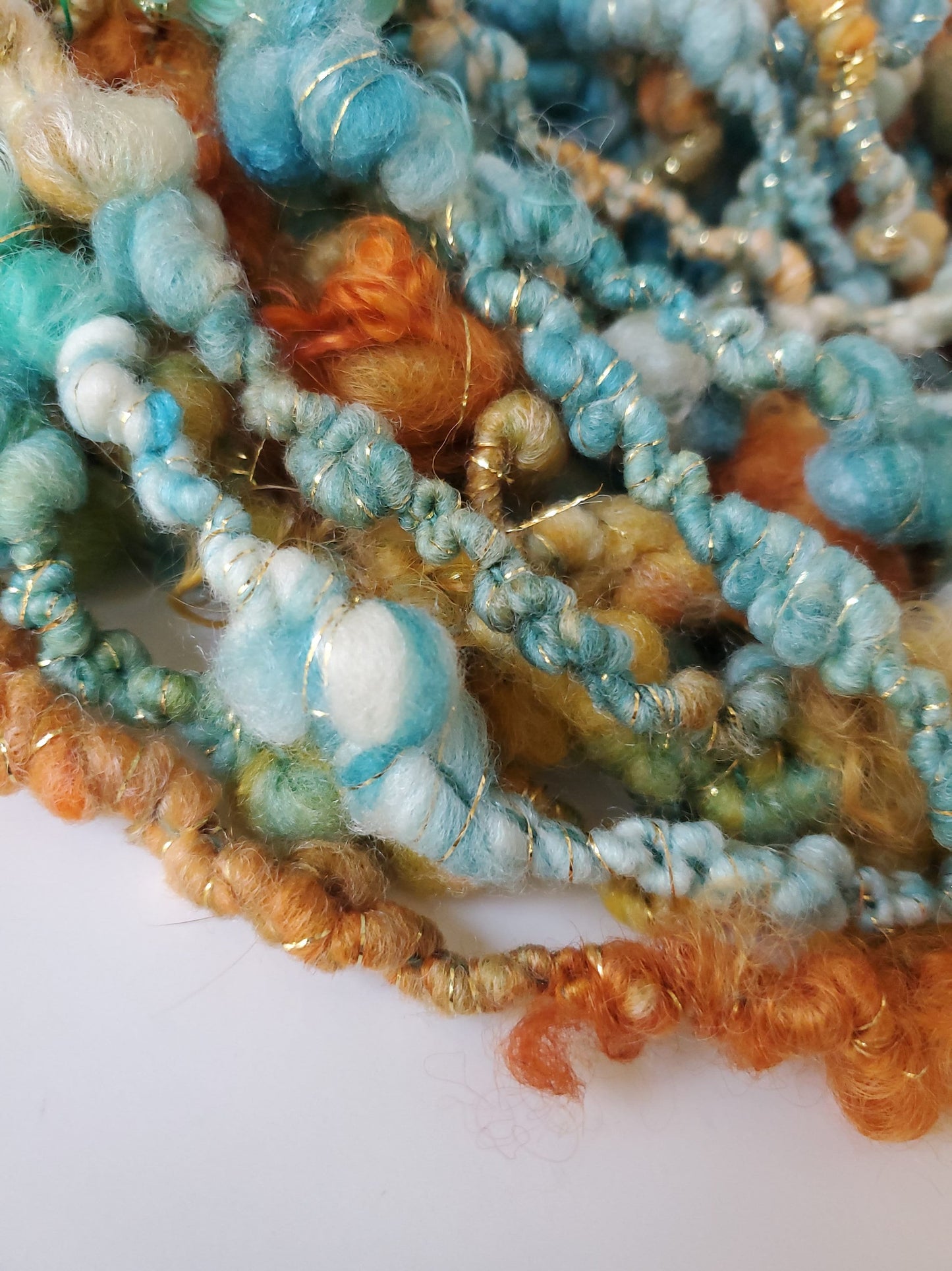 PATINA (dbl coil) 5yrds, Handspun Art Yarn, Weaving and Fiber Arts, Scrap Yarn, Yarn
