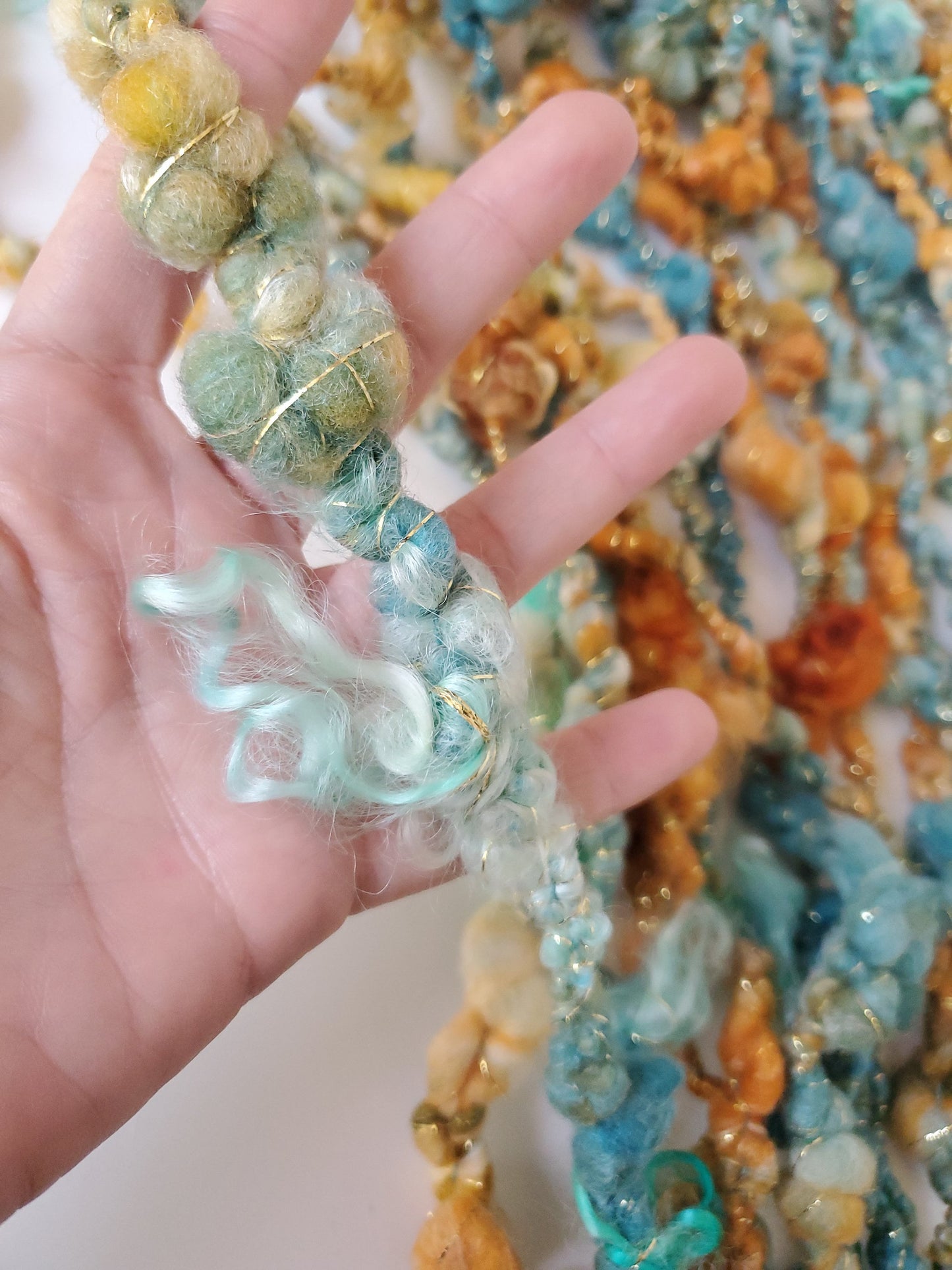 PATINA (dbl coil) 5yrds, Handspun Art Yarn, Weaving and Fiber Arts, Scrap Yarn, Yarn