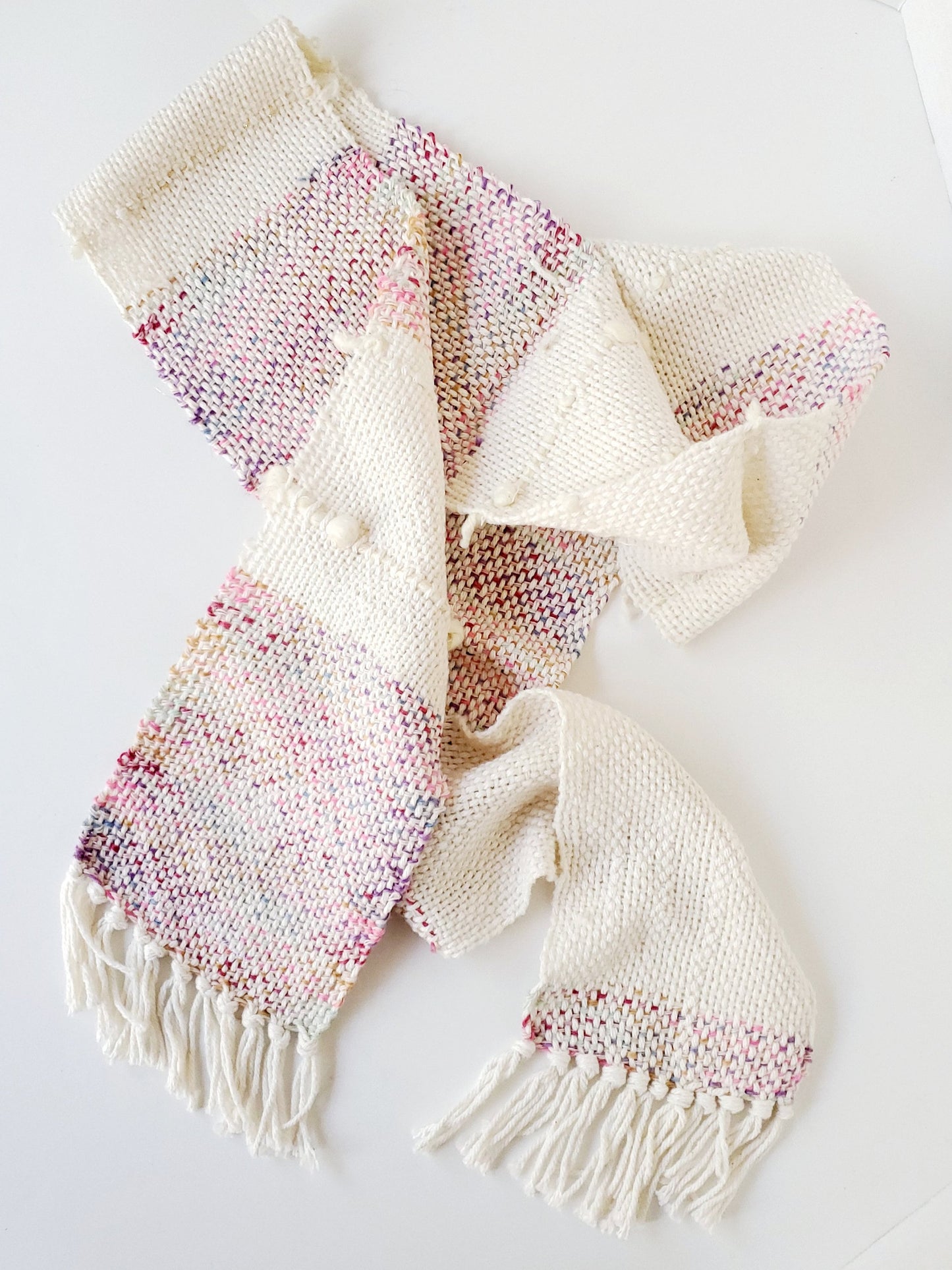 HANDSPUN SCARF, Handspun Art Yarn, Weaving and Fiber Arts, Scrap Yarn, Yarn, woven scarf