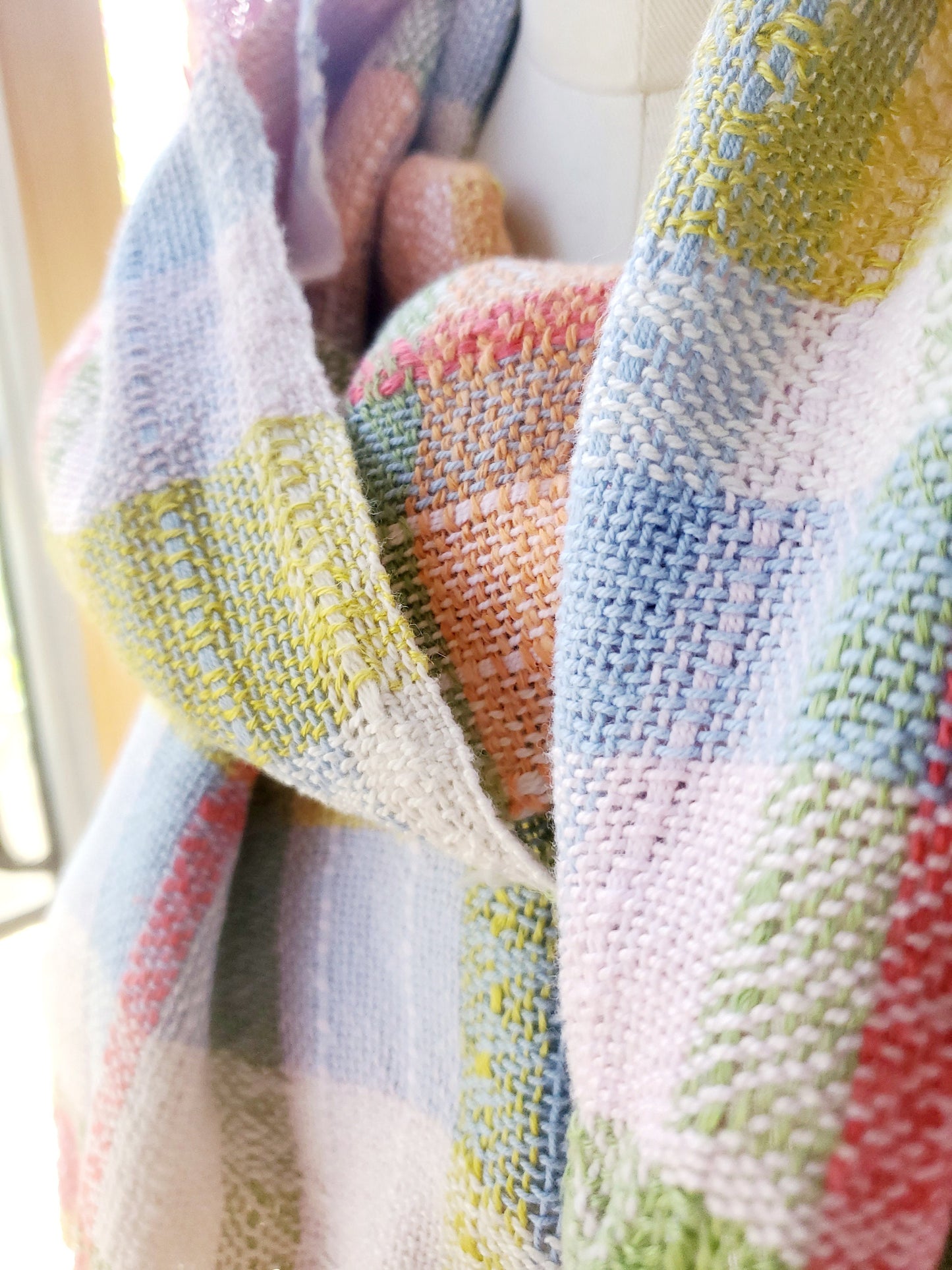 HANDWOVEN SCARF, Weaving and Fiber Arts, Yarn, woven scarf