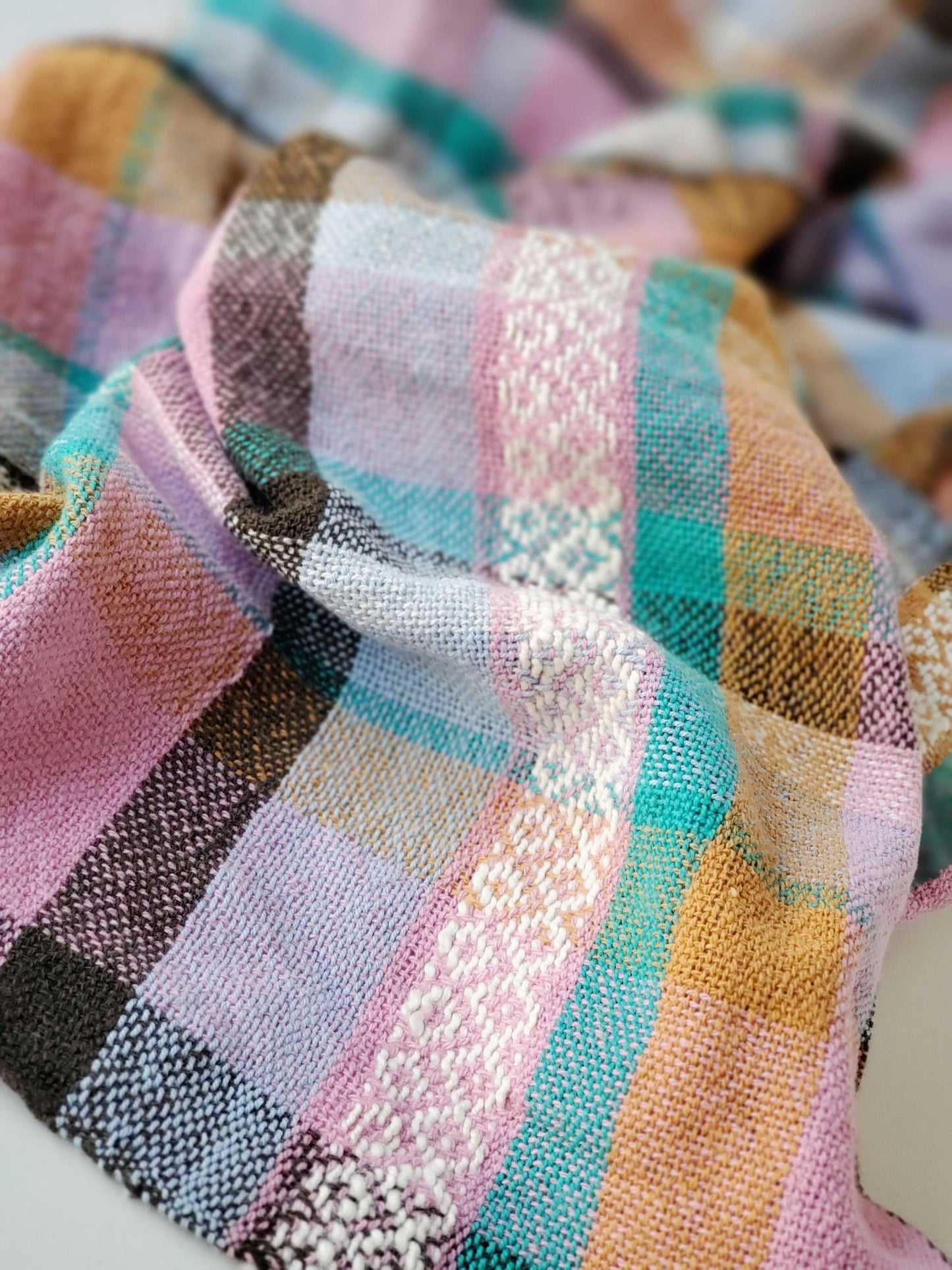 HANDWOVEN SCARF, Weaving and Fiber Arts, Yarn, woven scarf