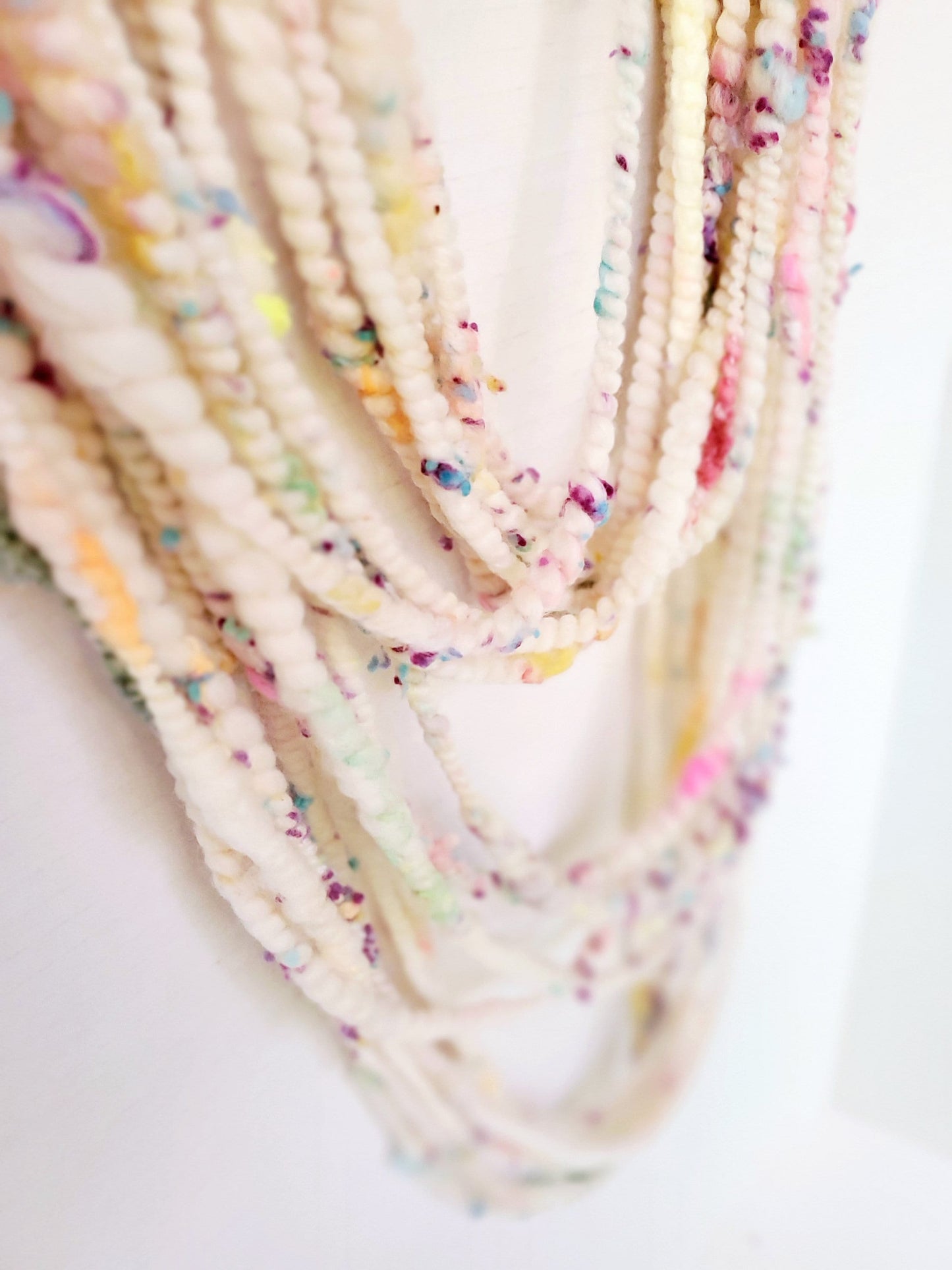 FUNFETTI 14yrds, Handspun Art Yarn, Weaving and Fiber Arts, Scrap Yarn, Yarn
