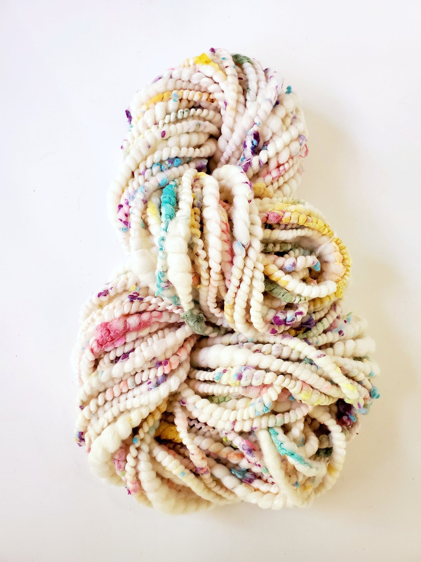 FUNFETTI 14yrds, Handspun Art Yarn, Weaving and Fiber Arts, Scrap Yarn, Yarn